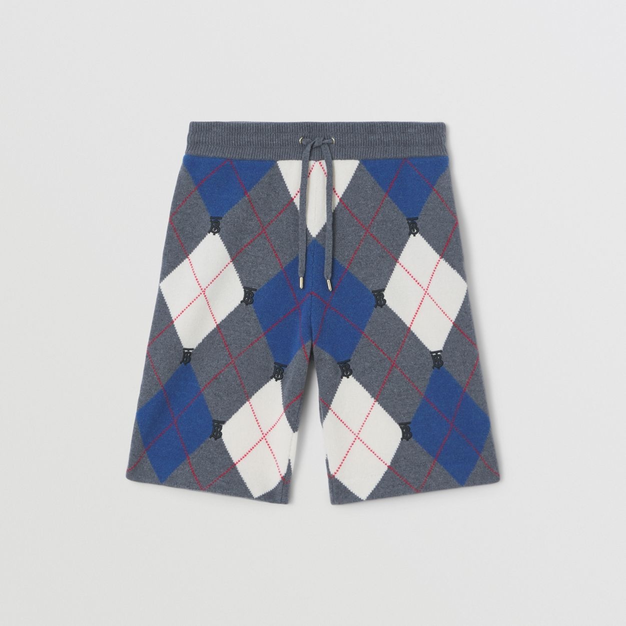 Monogram Motif Argyle Intarsia Wool Cashmere Shorts - 1