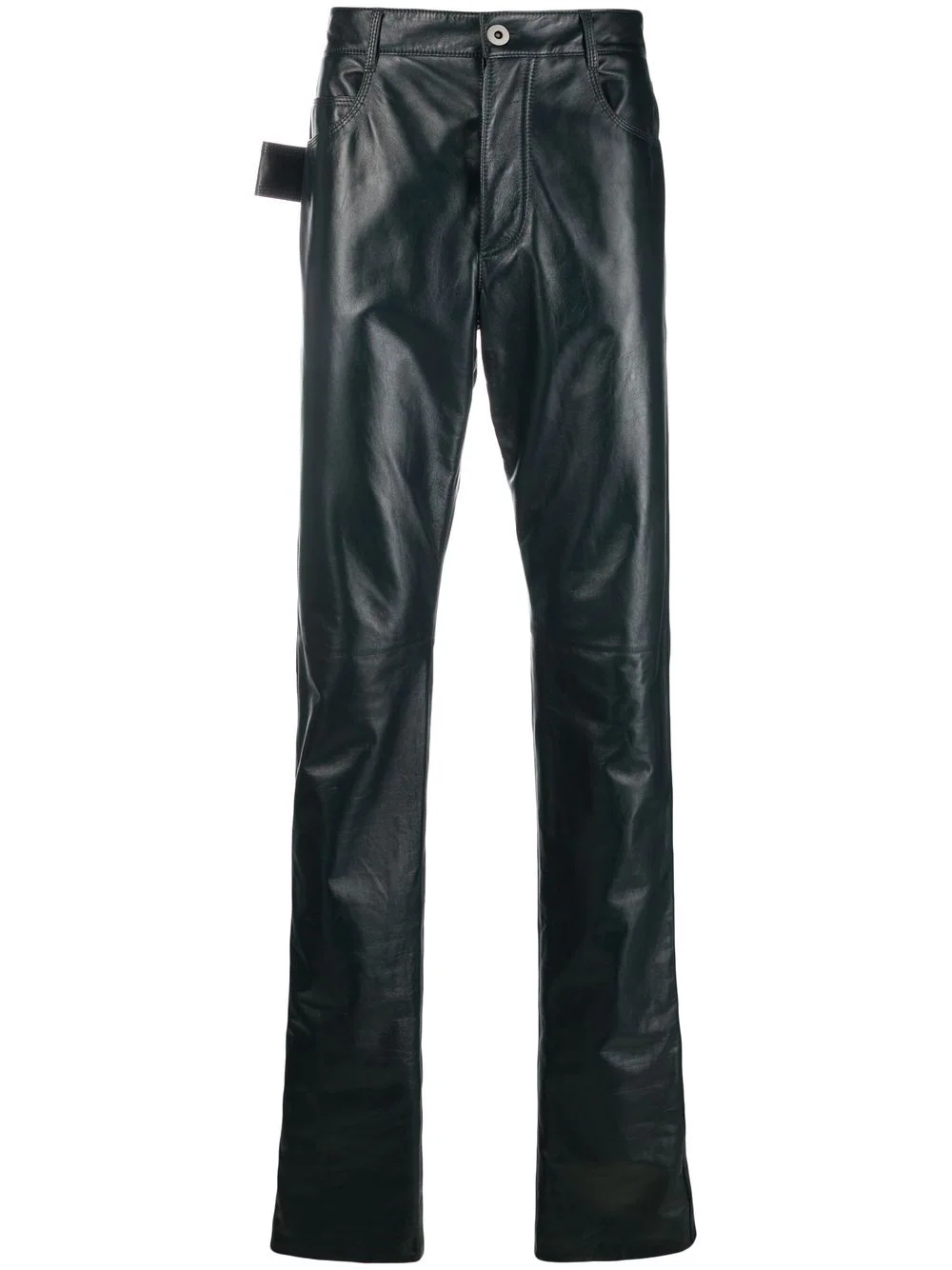 triangle loop leather trousers - 1