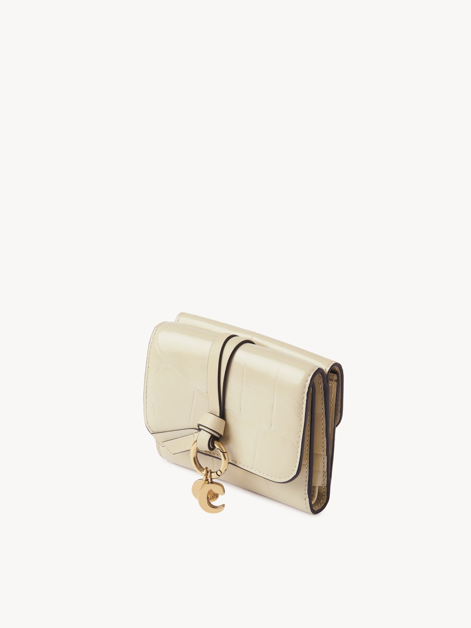 SMALL ALPHABET TRI-FOLD IN CROCO-EFFECT LEATHER - 2