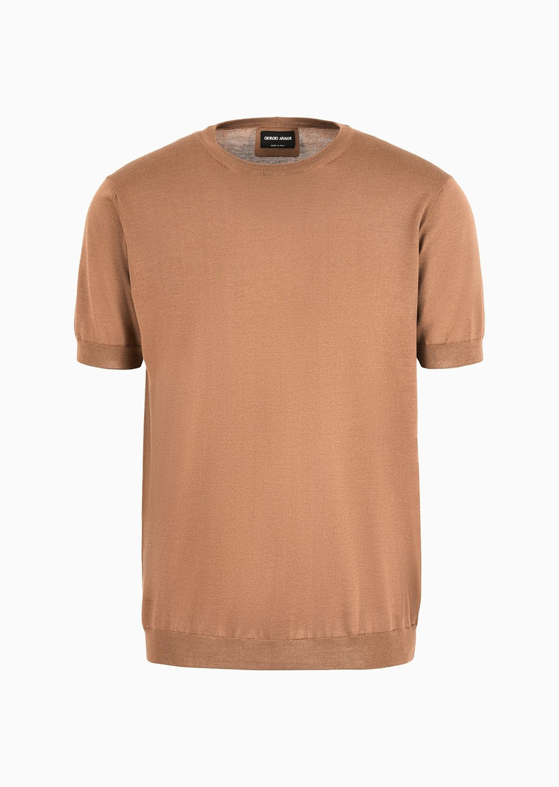 Silk and cotton crew-neck jumper 1