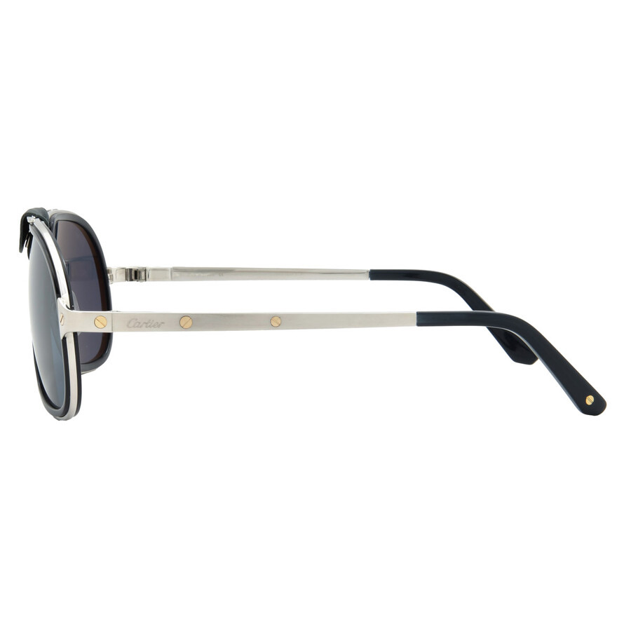 Cartier Santos de Cartier Polarized Blue Pilot Men's Sunglasses CT0241S 003 57 - 3