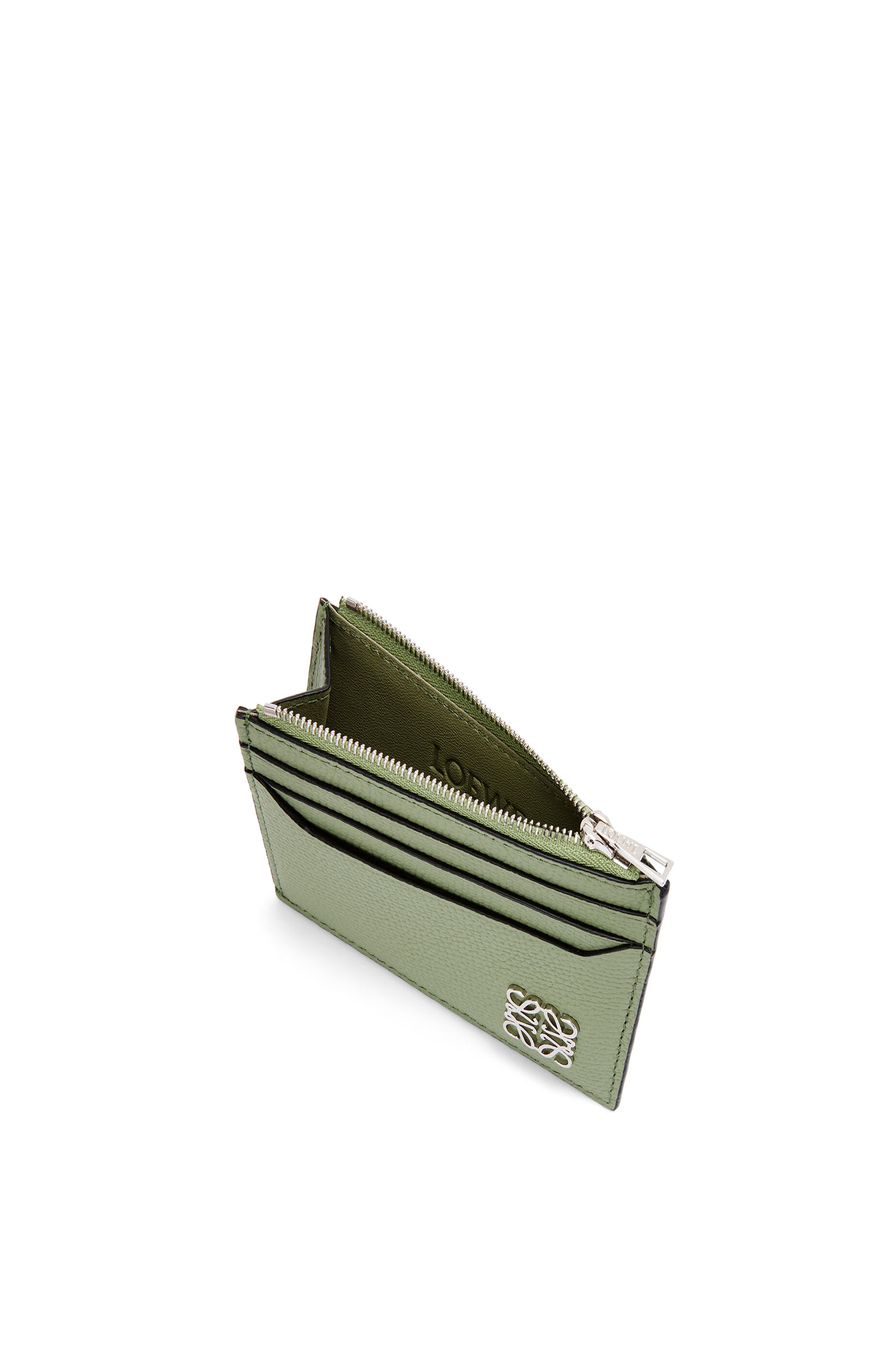 Anagram square zip cardholder in pebble grain calfskin - 3