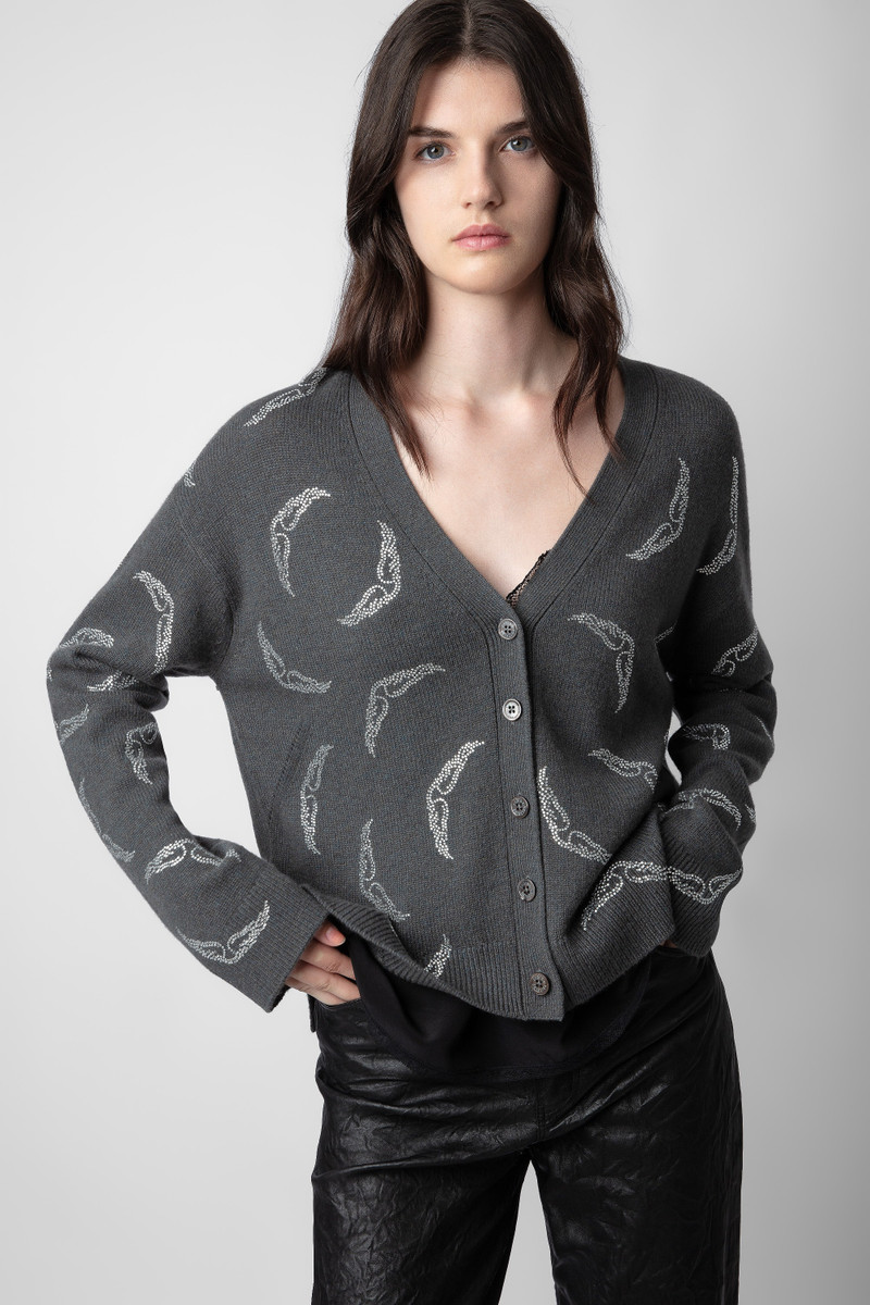 Mirka Diamanté Cashmere Cardigan 4