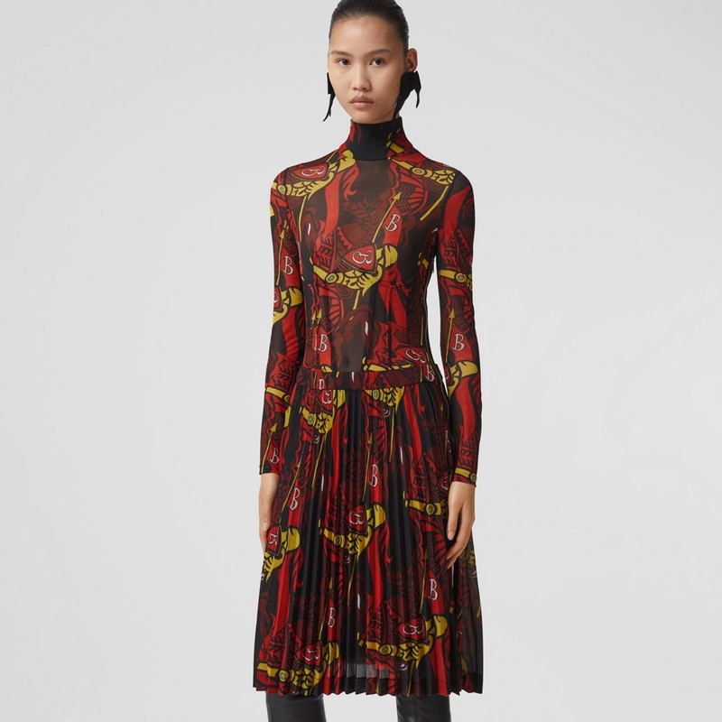 EKD Print Jersey Funnel Neck Dress 6