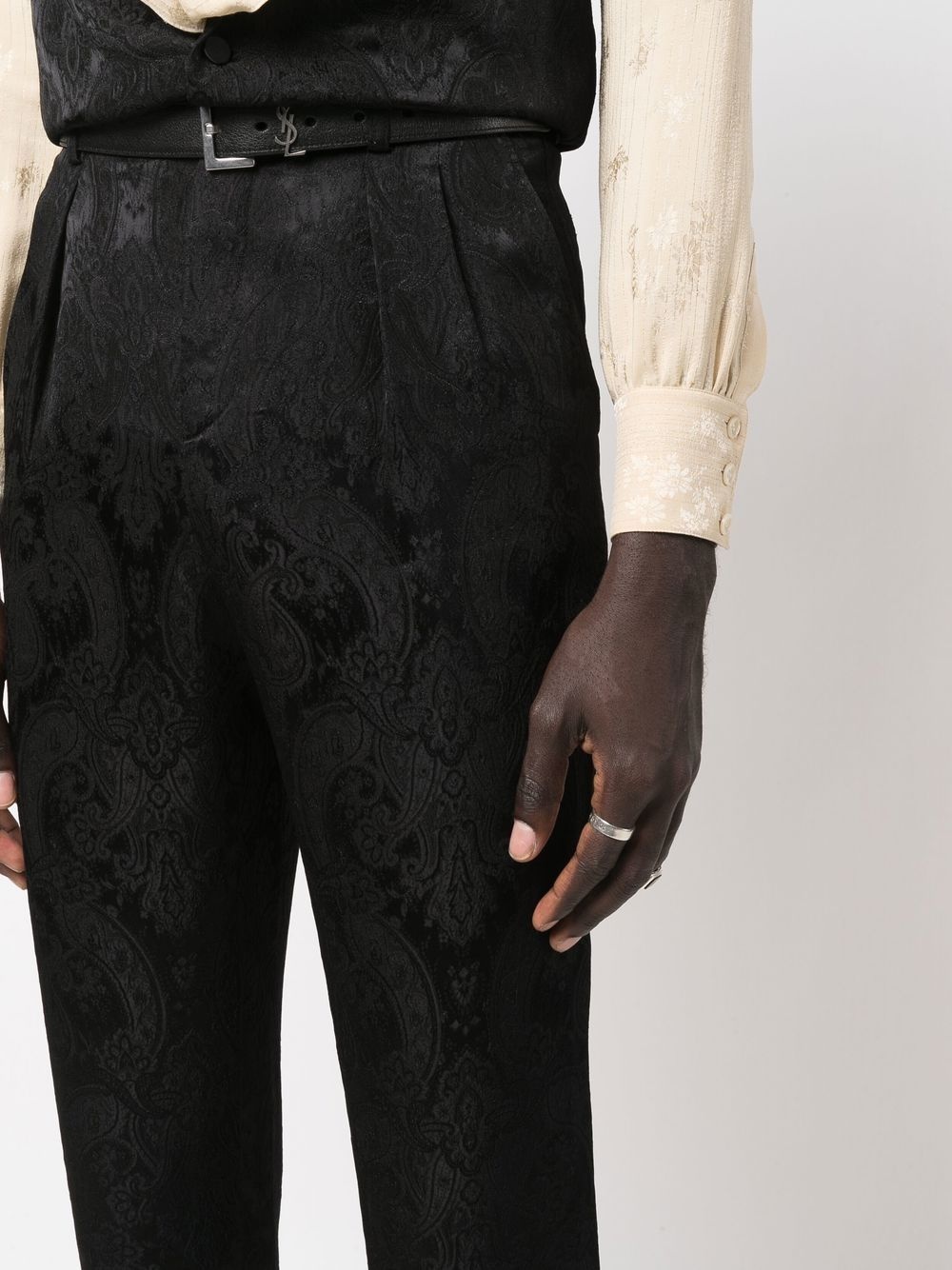 paisley jacquard straight trousers - 5