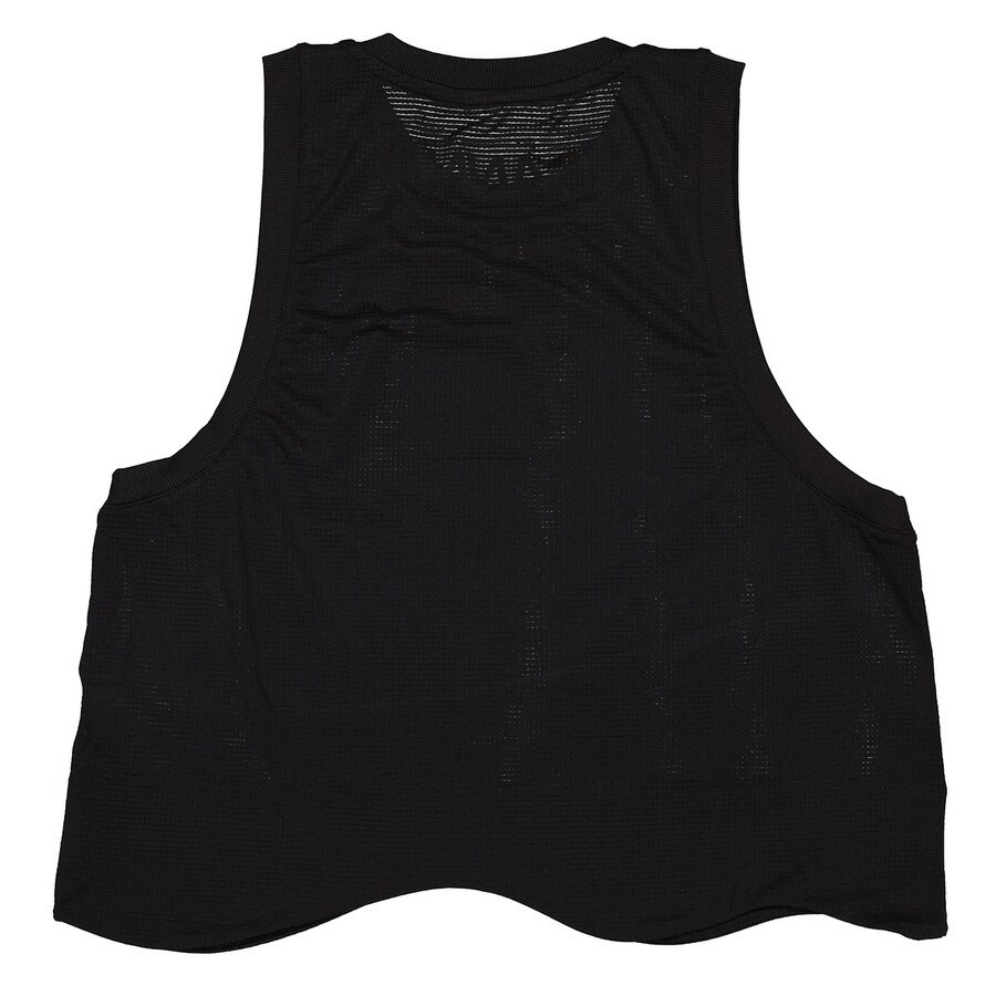 Ganni Black Active Logo Mesh Top - 6