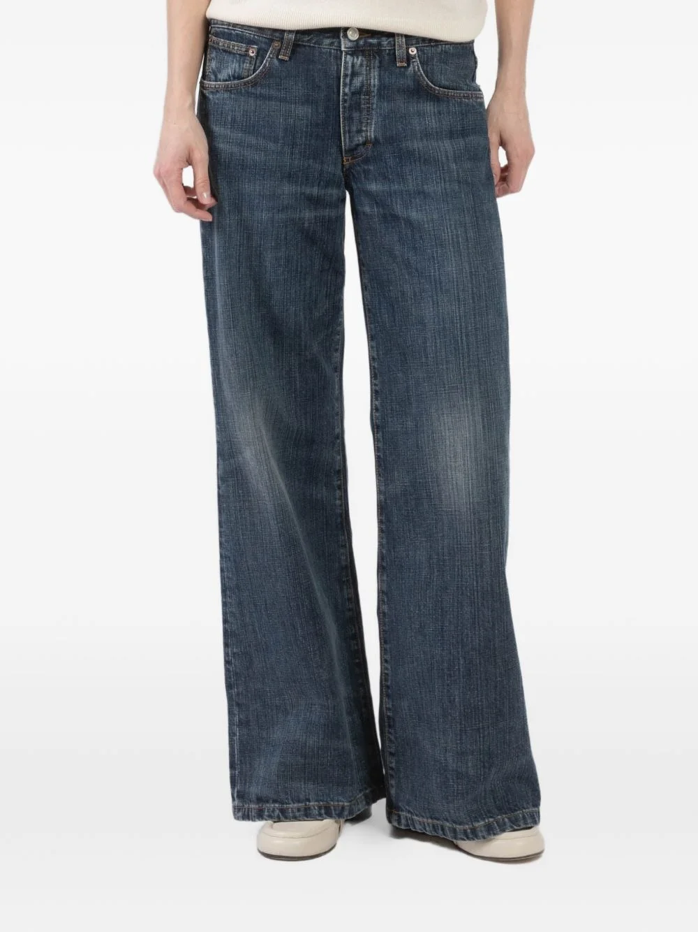 low-waist flared-leg jeans - 1