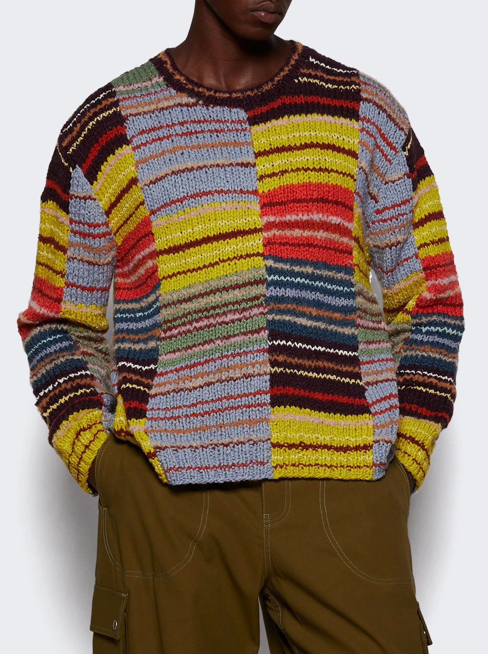 Patchwork Scrap Crewneck Sweater D435 Patchwork Multi - 2