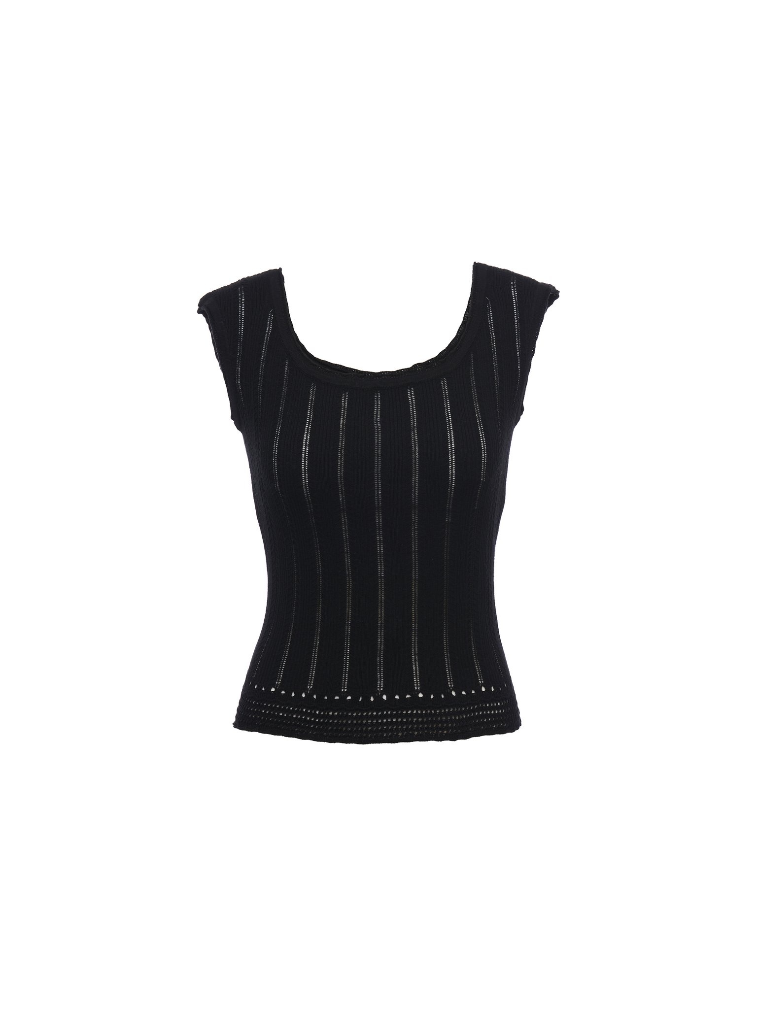 SLEEVELESS KNIT BLOUSE - 1