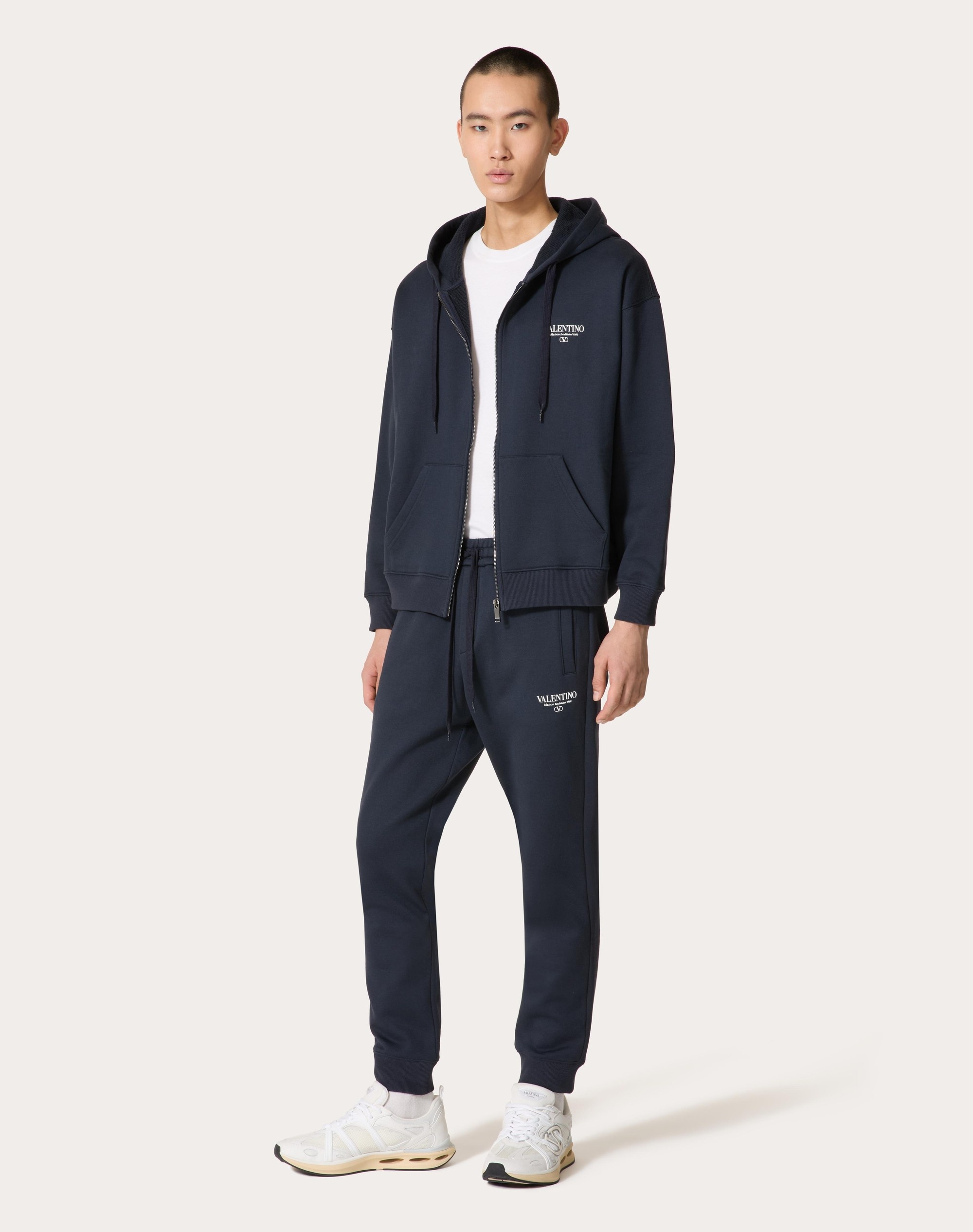 COTTON JOGGING PANTS WITH VALENTINO PRINT - 2