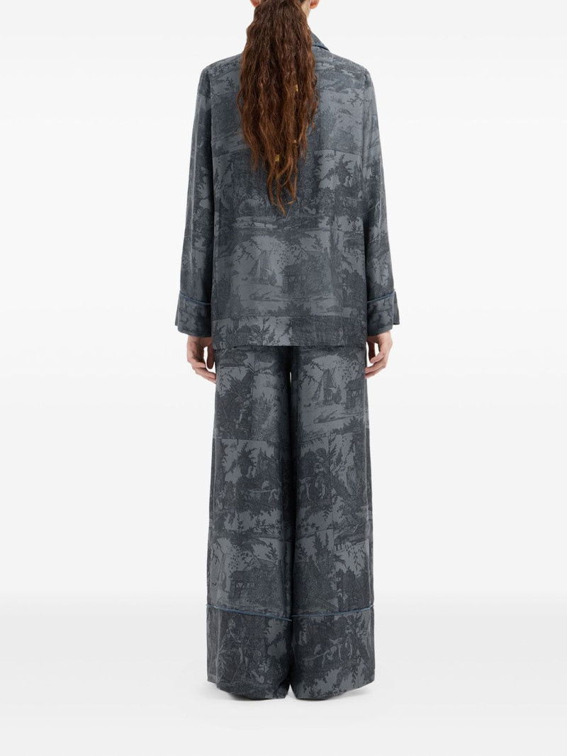 toile-print pajama shirt 3