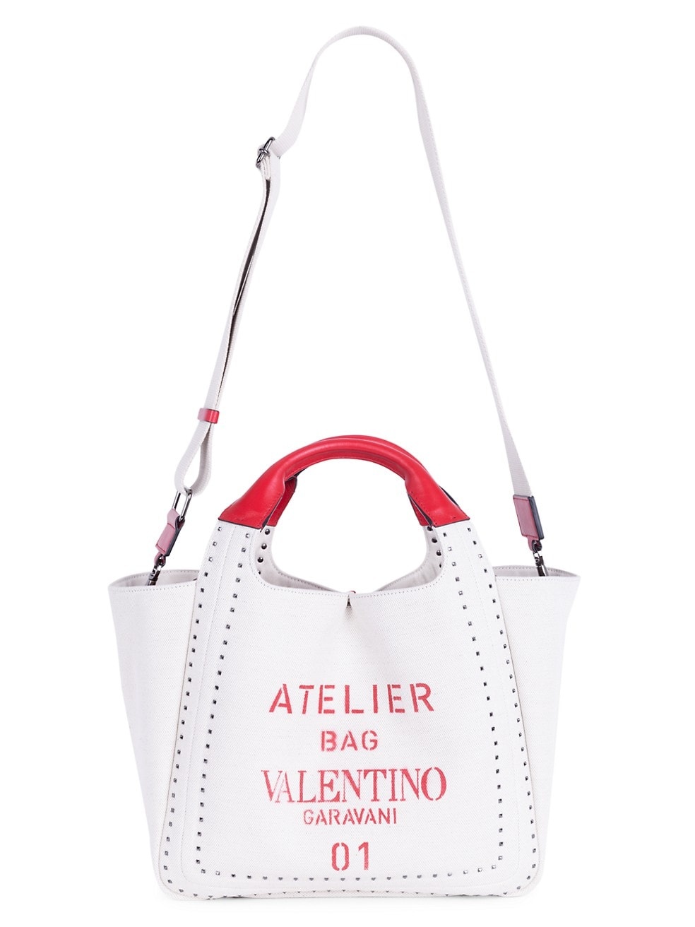 Valentino Garavani Small Atelier Metal Stitch Canvas Tote - 4