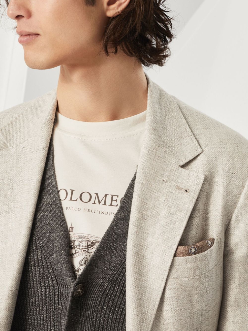 graphic-print silk pocket square - 3