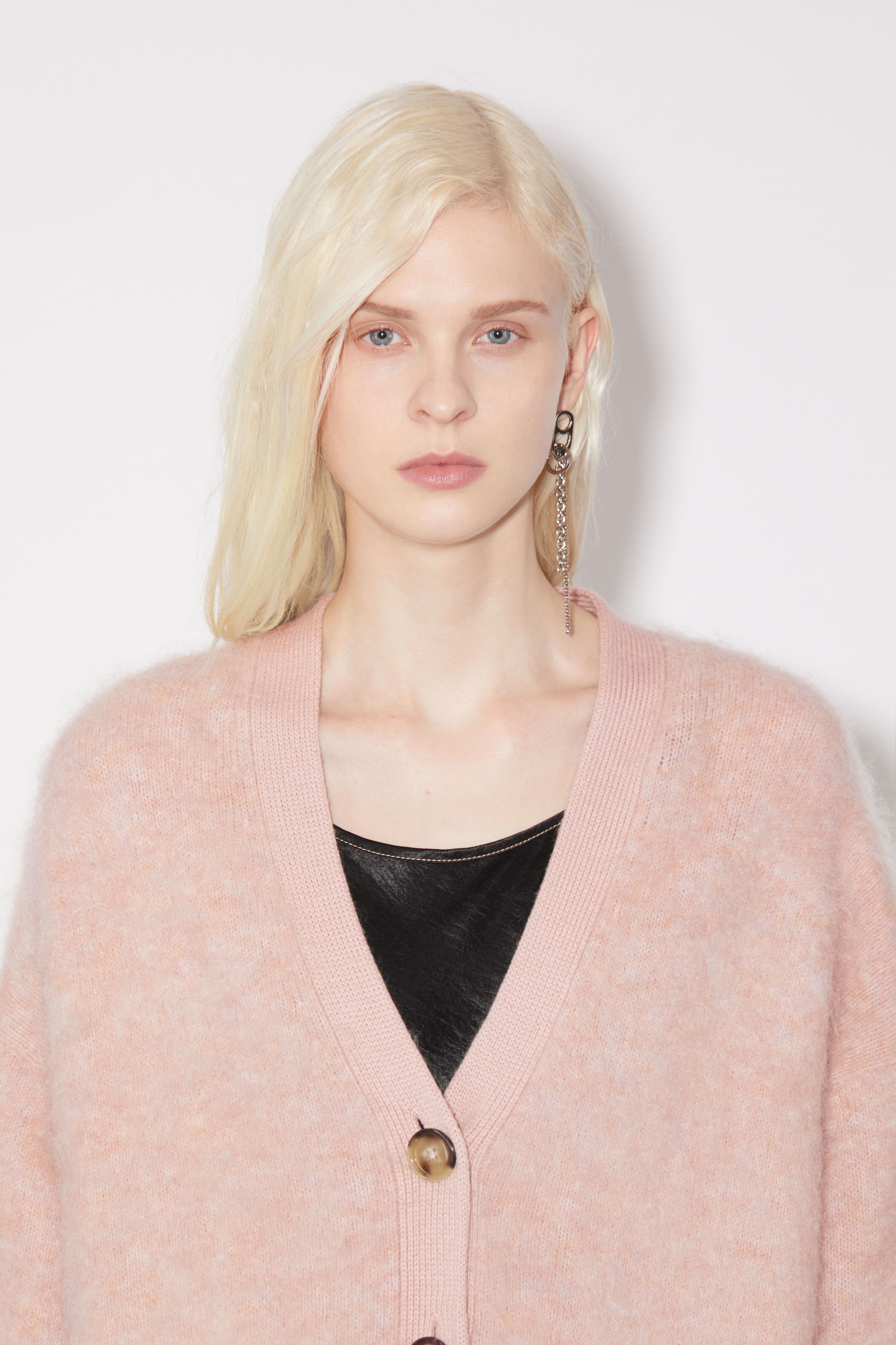 Wool mohair cardigan - Faded pink - 5