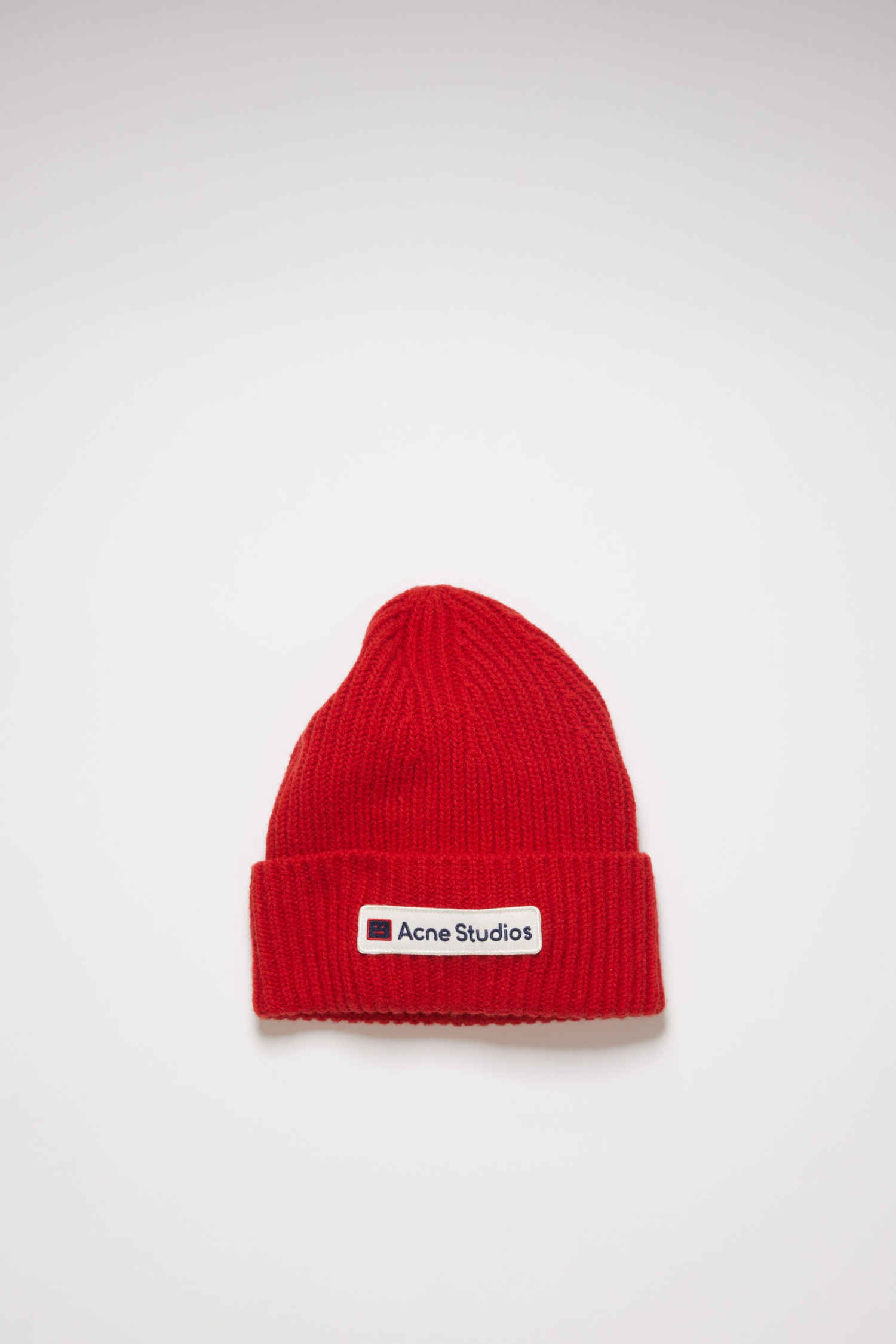 Logo patch wool beanie red - 1