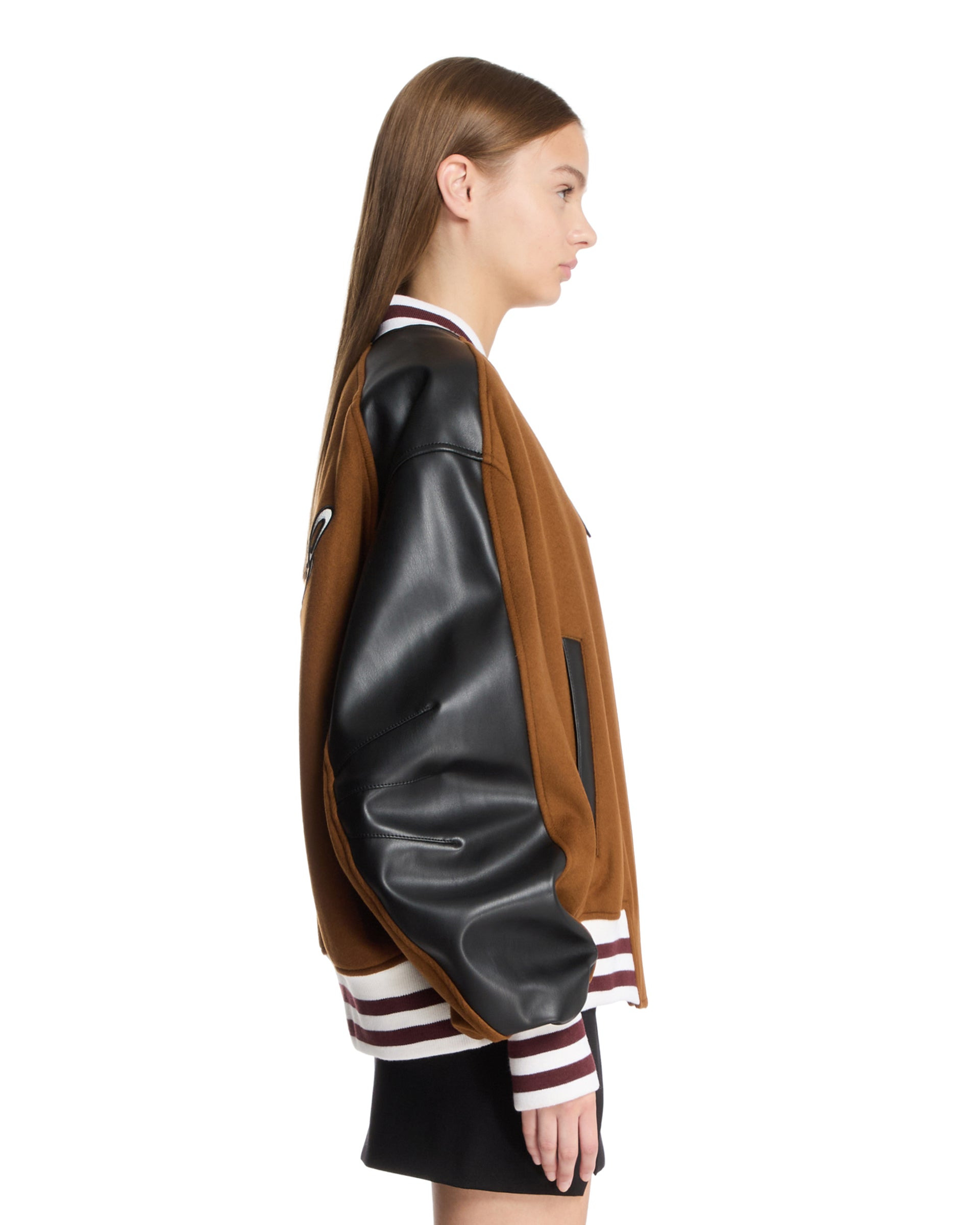 Camel Wool Cloth Bomber Jacket - 5