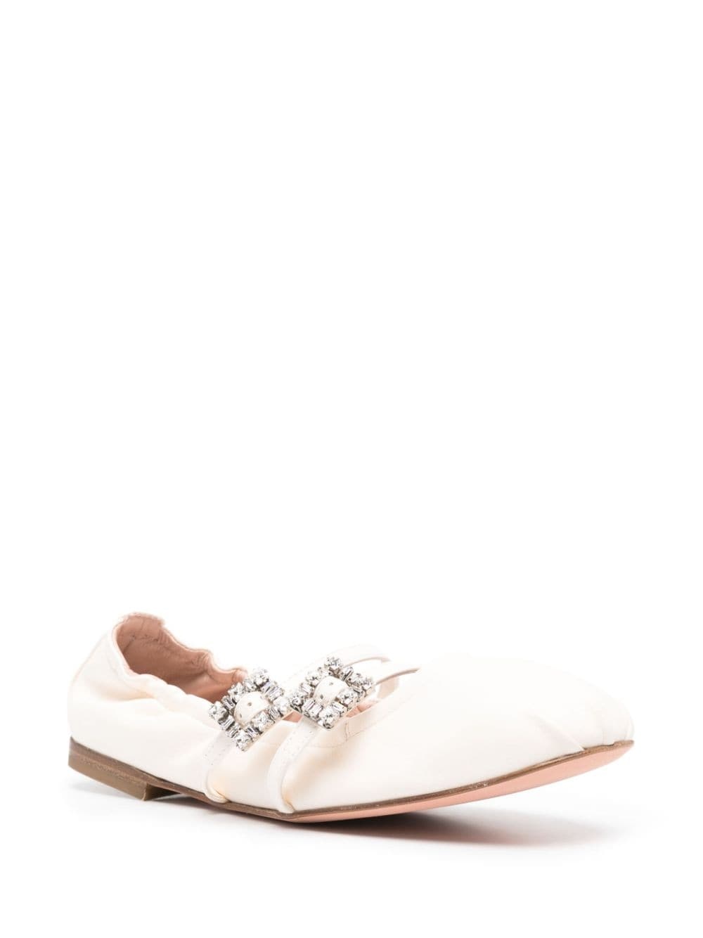 crystal-buckle ballet flats - 2