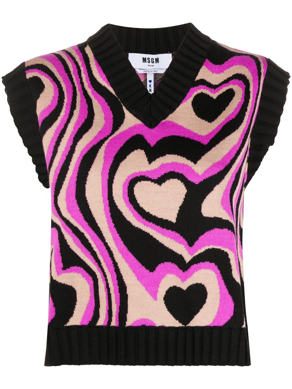 psychedelic print knitted vest - 1