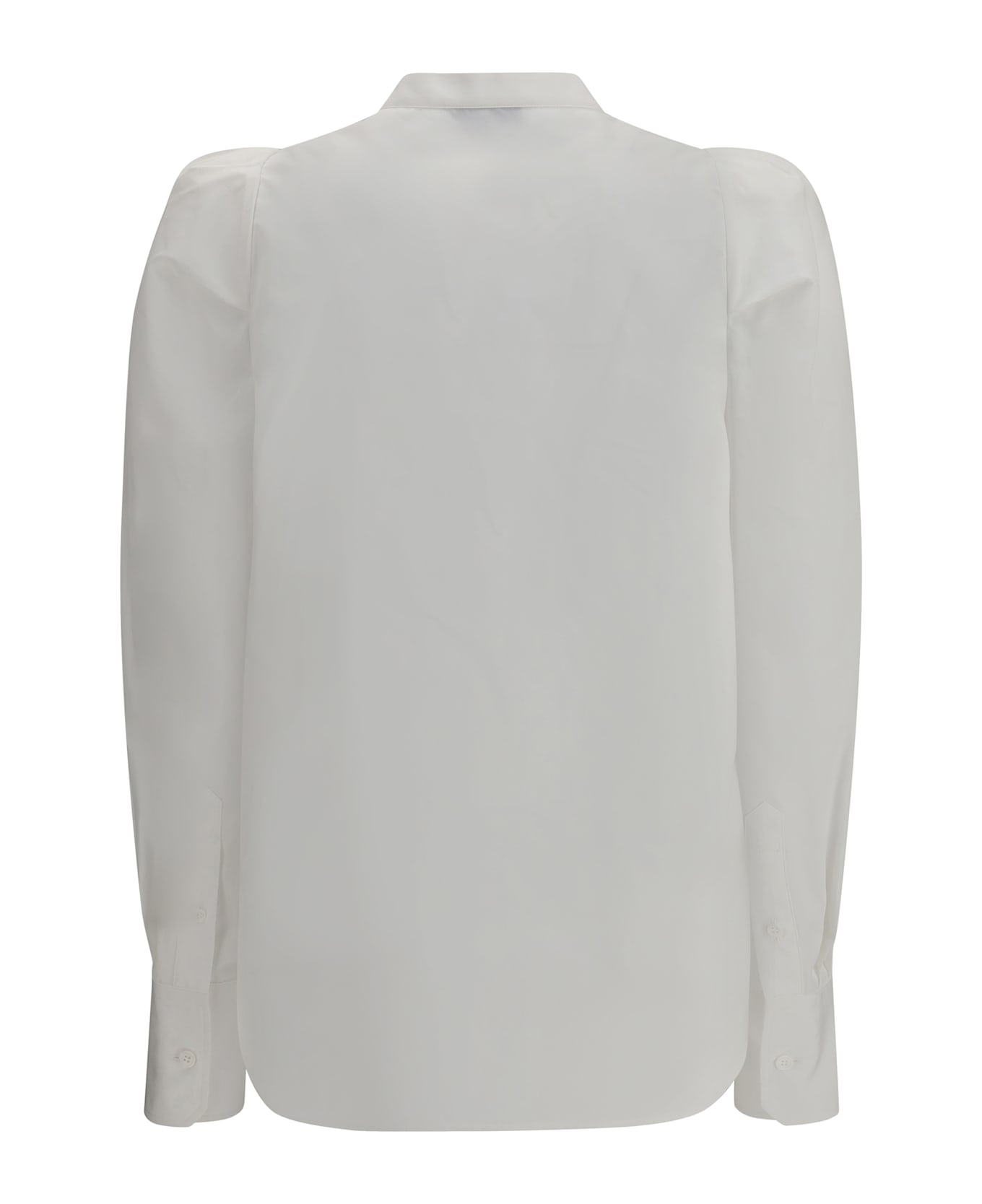 White Shirt With Mandarin Collar - 2