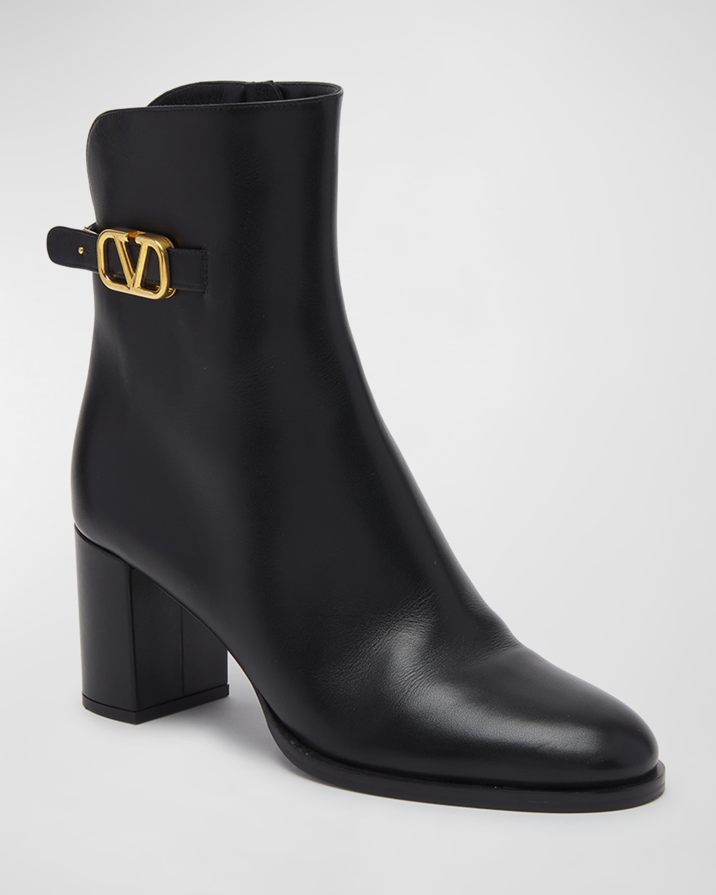 VLogo Calfskin Ankle Boots - 3