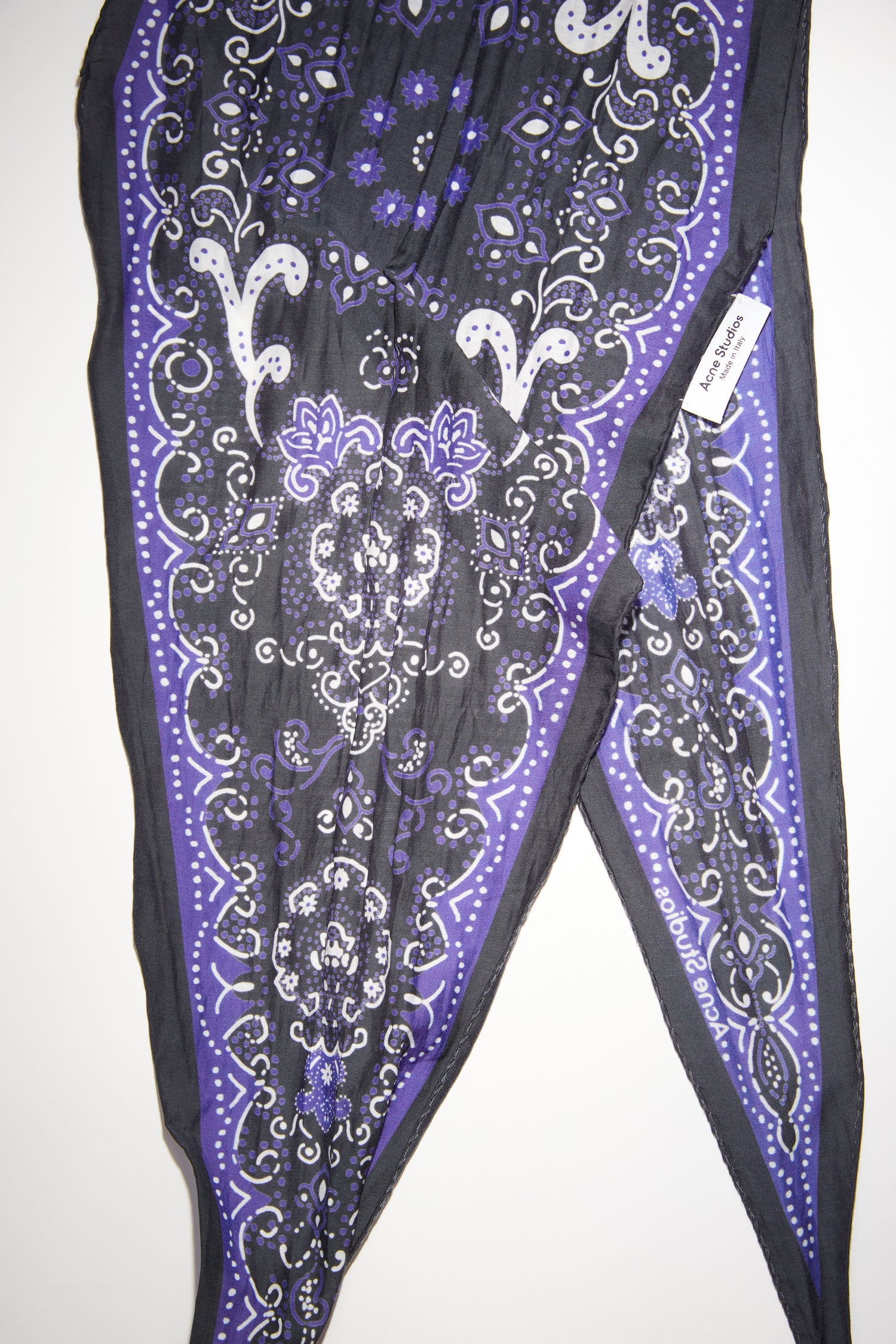 Paisley scarf - Black/blue - 4