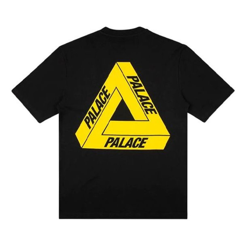PALACE Tri-To-Help 제한 노란색 삼각형 짧은 소매 Unisex 검정 P18TS227 - 1