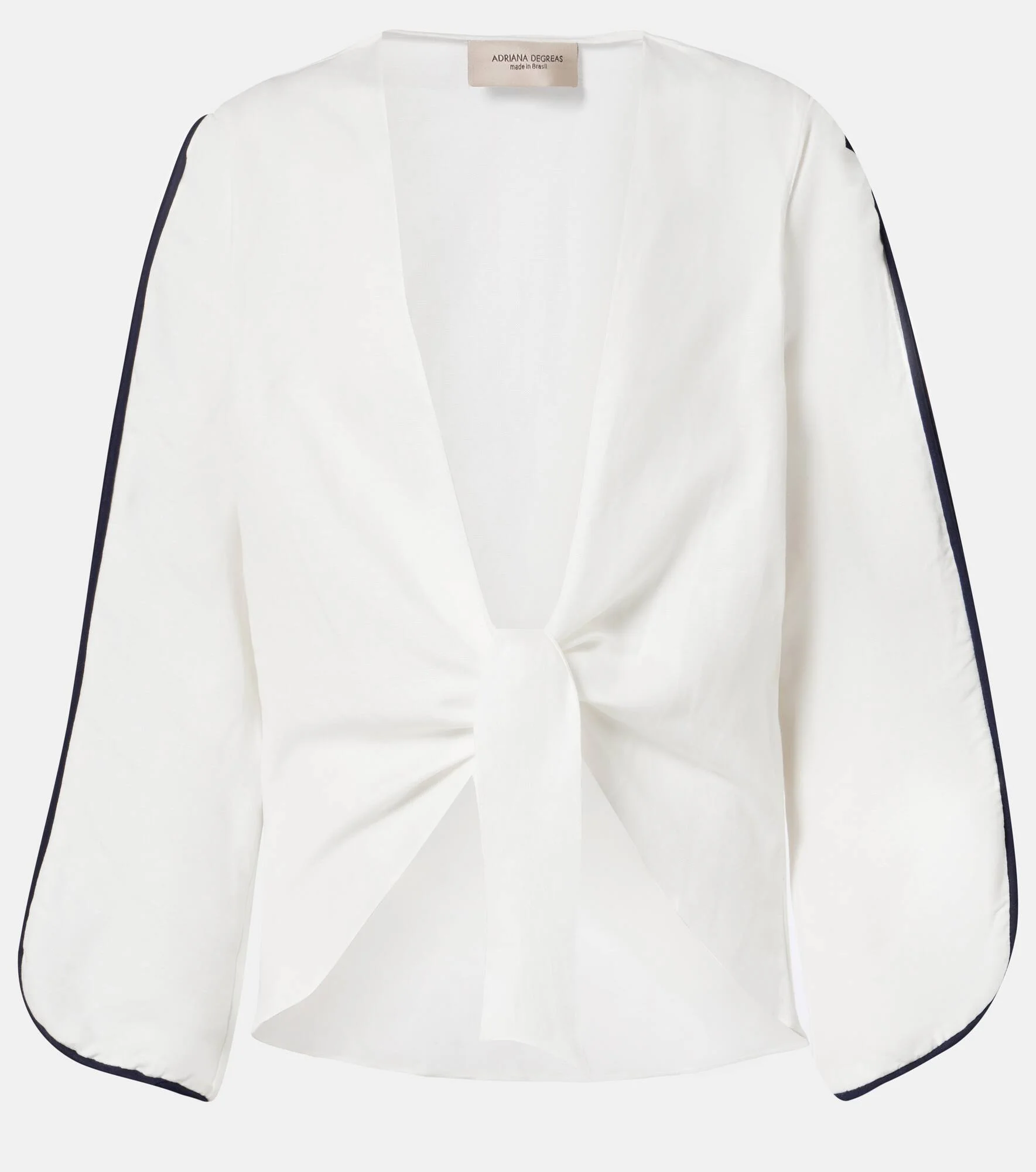 Bicolor linen-blend top - 1