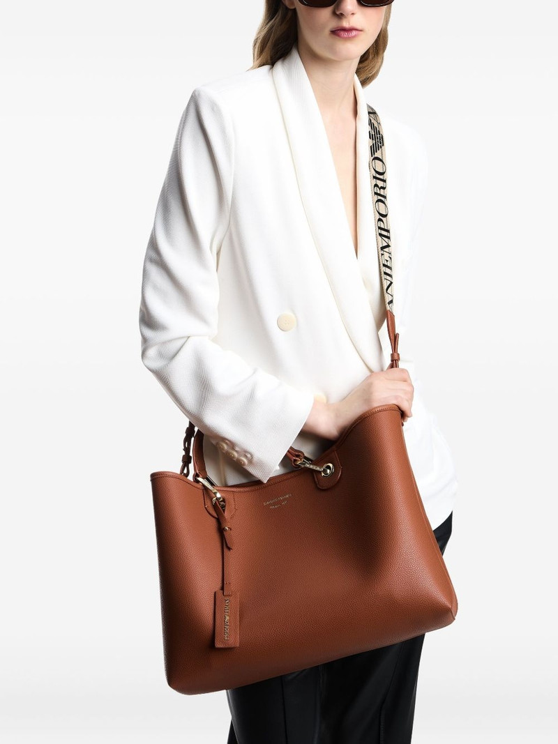 EMPORIO ARMANI medium leather tote bag outlook