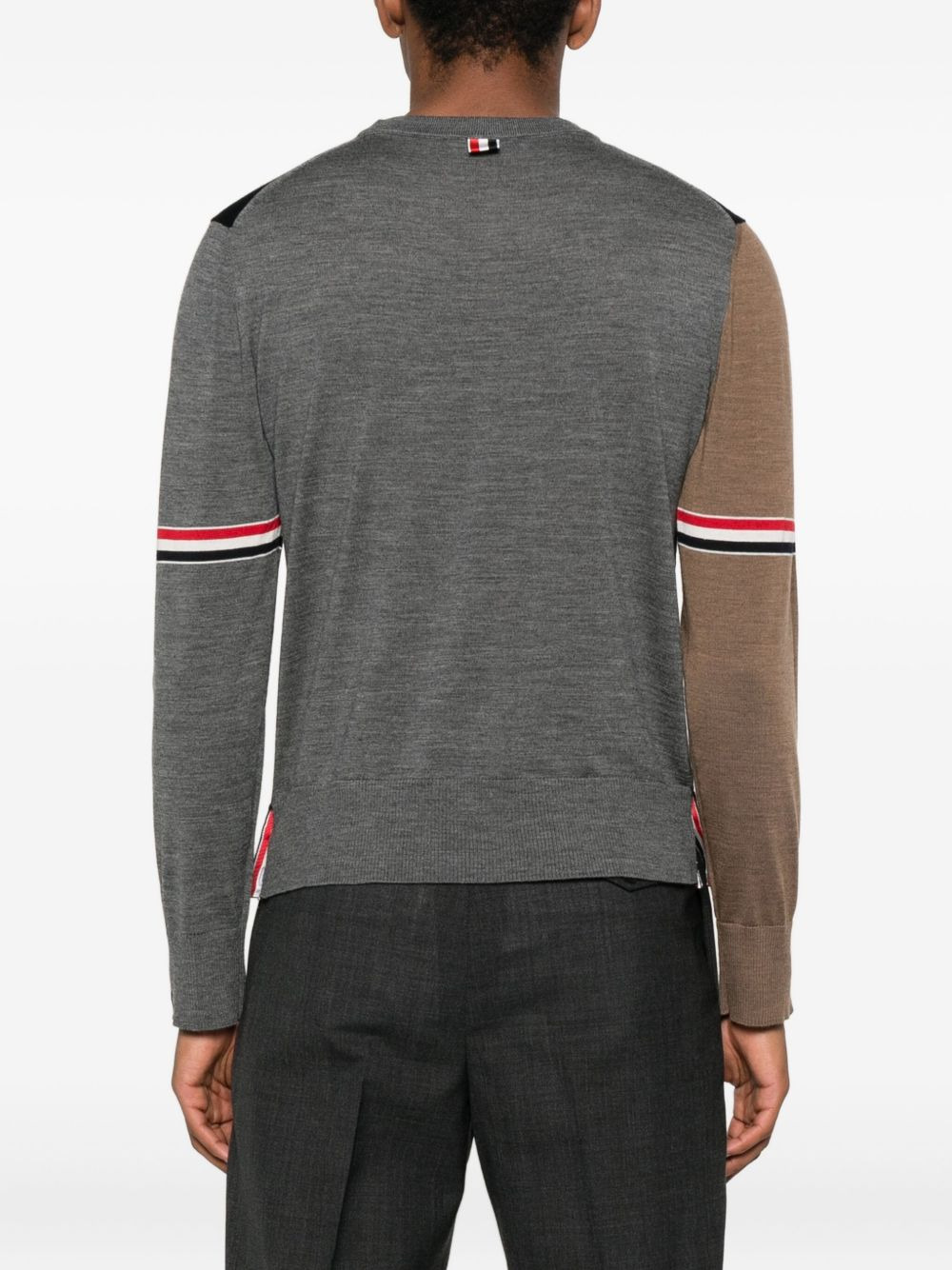 panelled wool sweater - 4