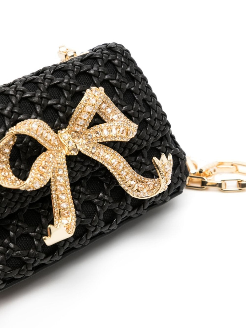 Bow woven leather mini bag 4