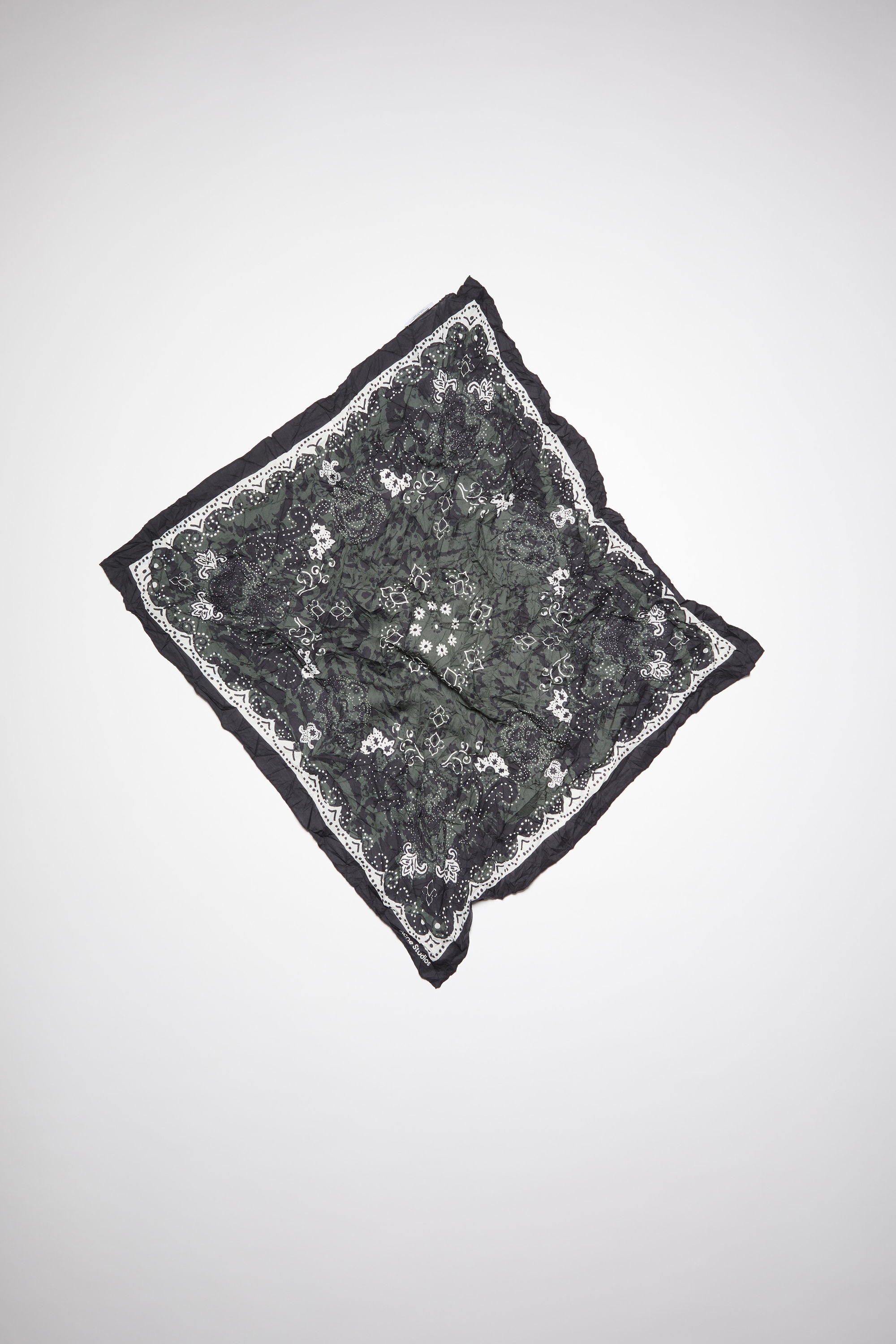 Bandana print scarf - Black - 1