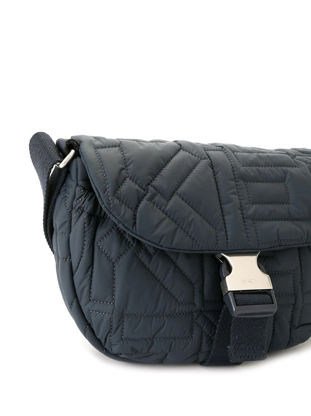 logo quilted messenger bag - 4