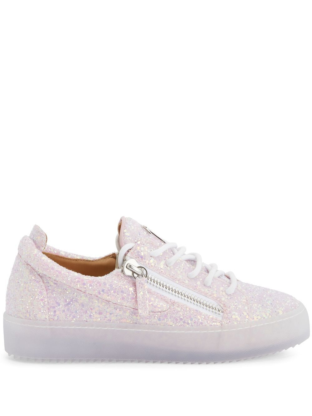 zip-detail glitter trainers - 1