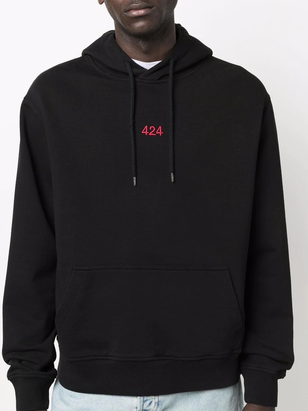 logo-embroidered cotton hoodie - 5