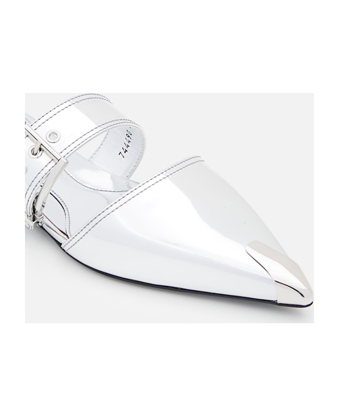 Mirror Pointed Open Back Sandals - 4