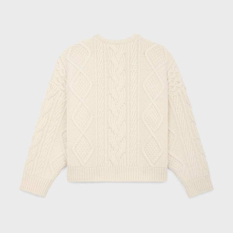 CELINE oversized crew neck sweater in cashmere aran outlook