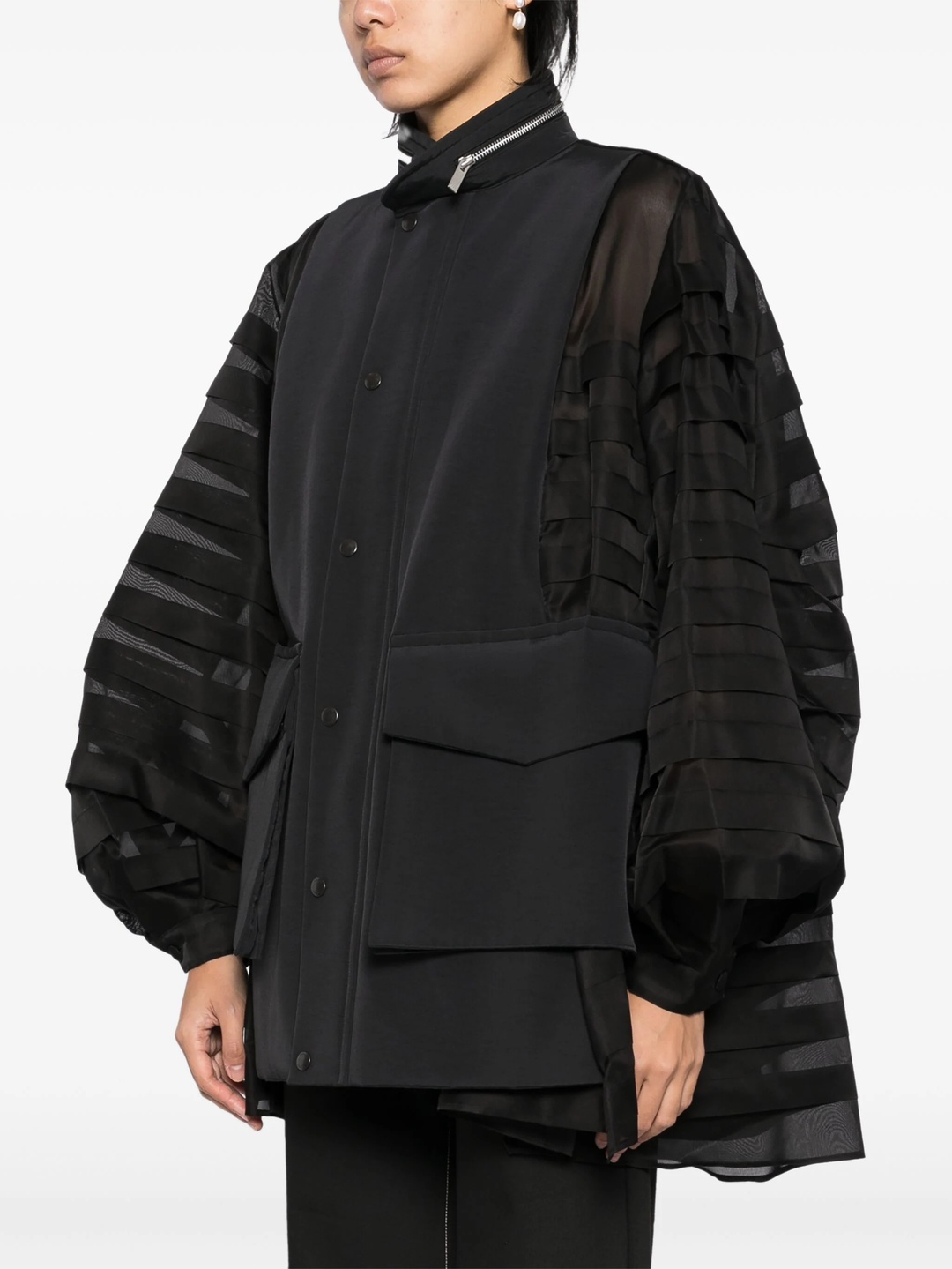 sacai Grosgrain Bonding Silk Organic Coat | club21 | REVERSIBLE