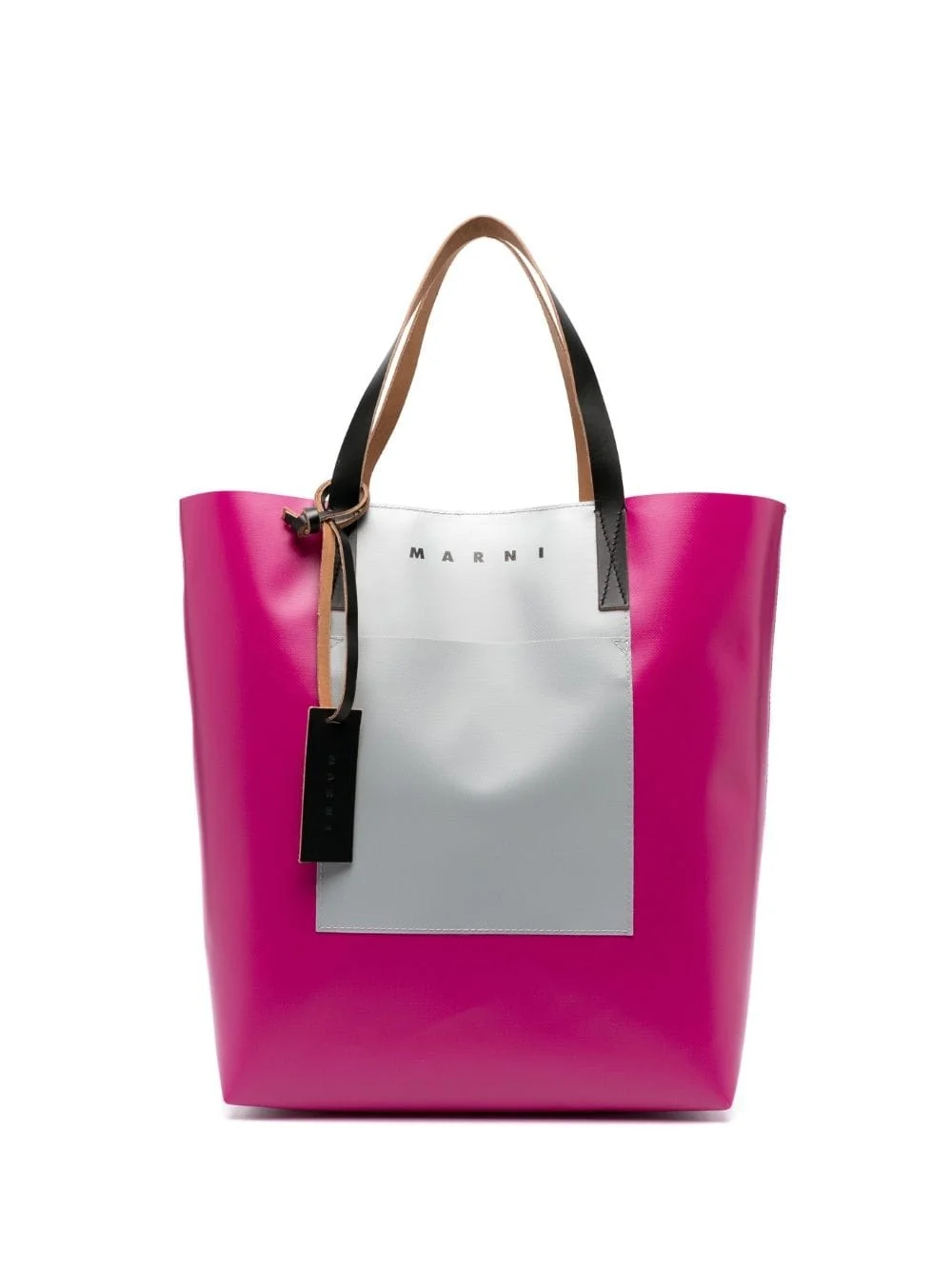 engraved-logo panelled tote - 1