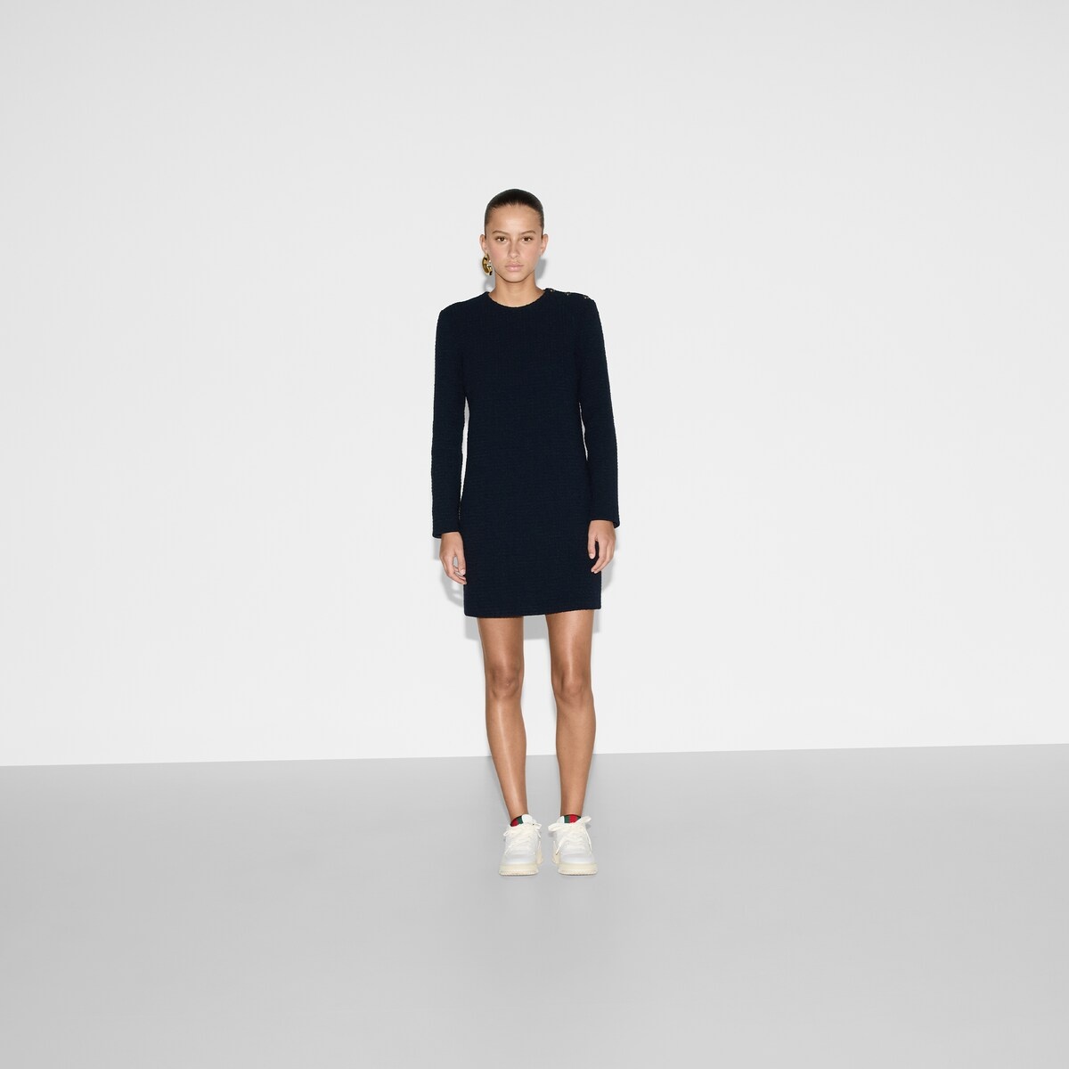 Checked bouclé wool dress - 2