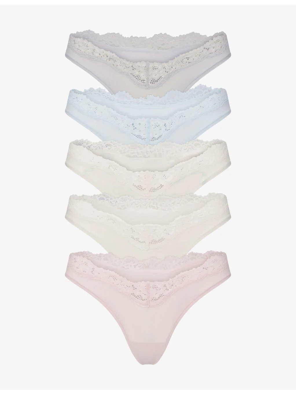 Fits Everybody Lace-Trim Pack of Four Tanga Briefs - 1