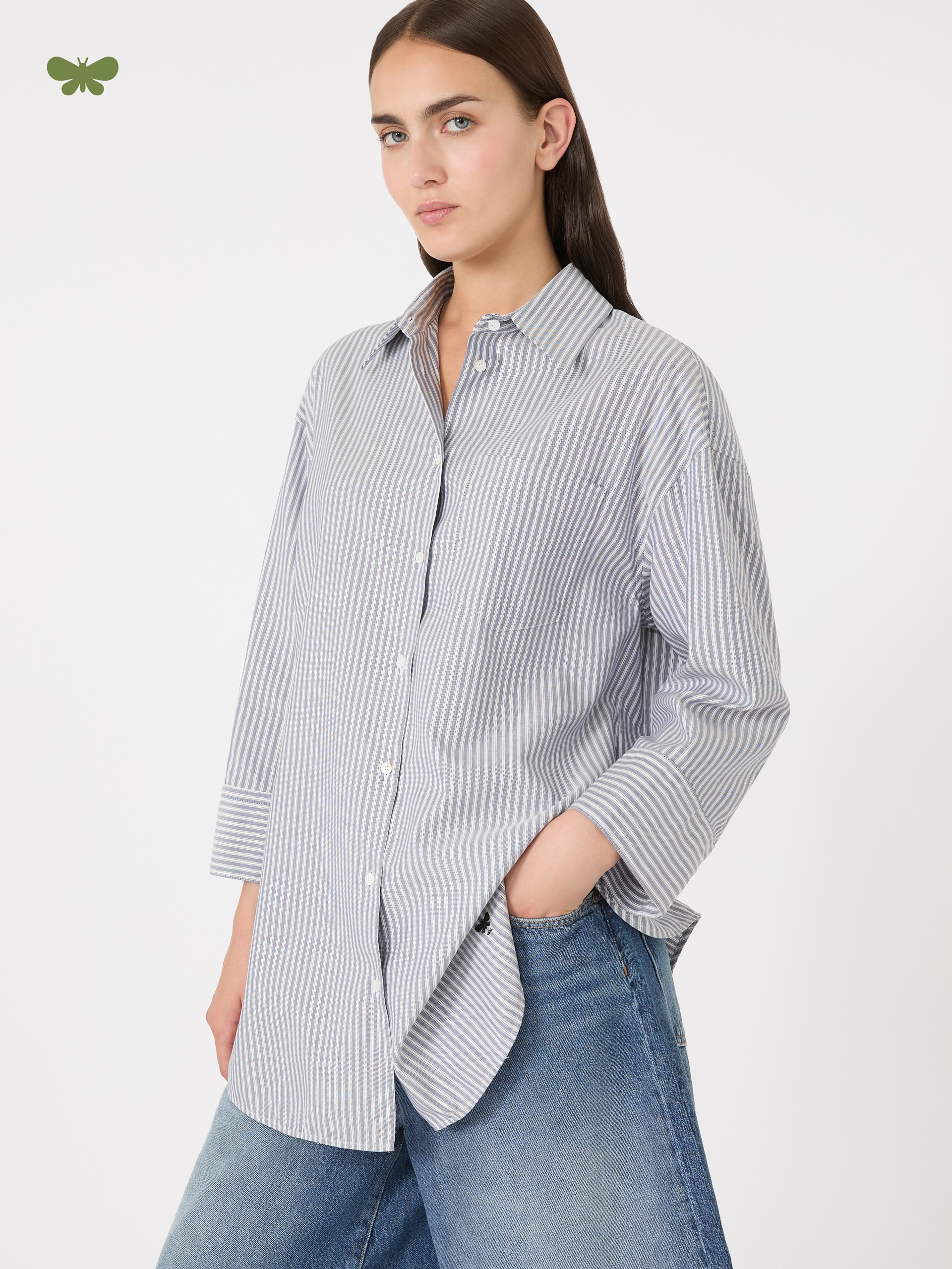 QUEVA Oversized cotton Oxford shirt - 5