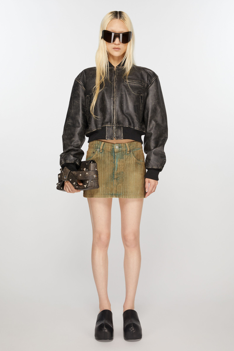 Acne Studios Denim cord mini skirt - Brown/blue outlook