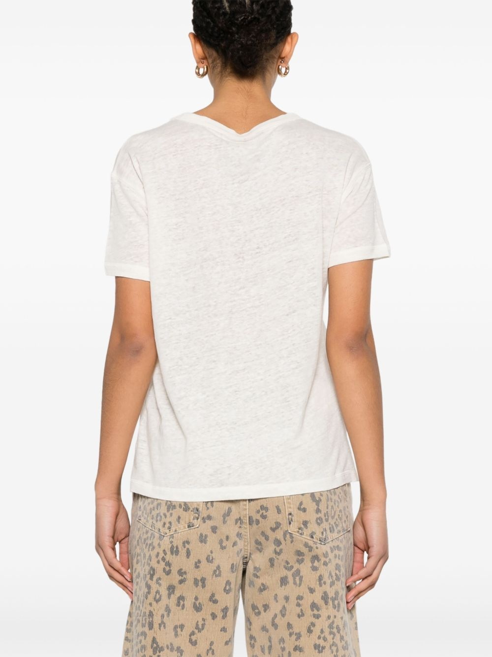rhinestone-slogan T-shirt - 4