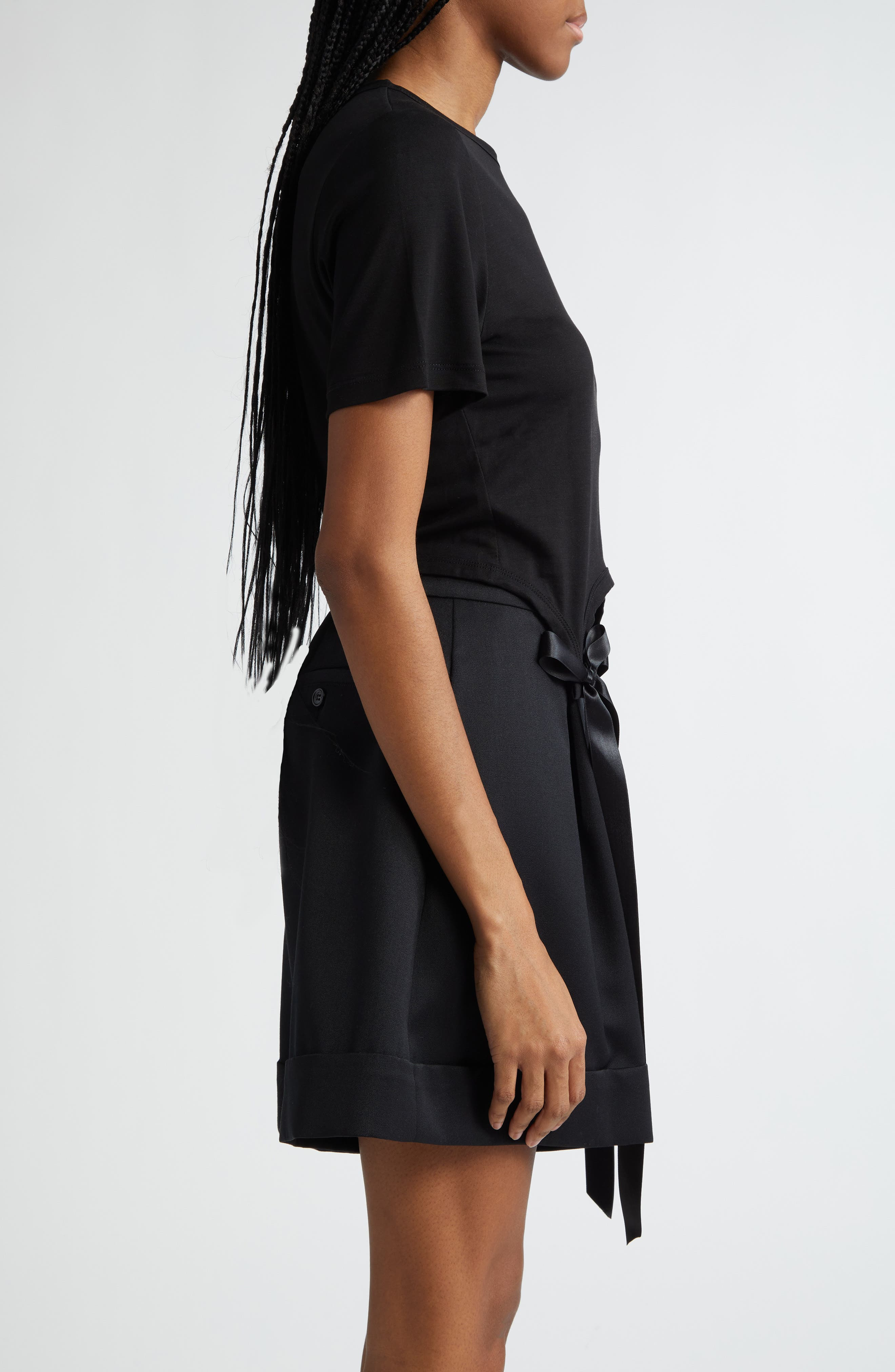 Simone Rocha Easy Bow Tails Cotton T-Shirt in Black at Nordstrom - 4