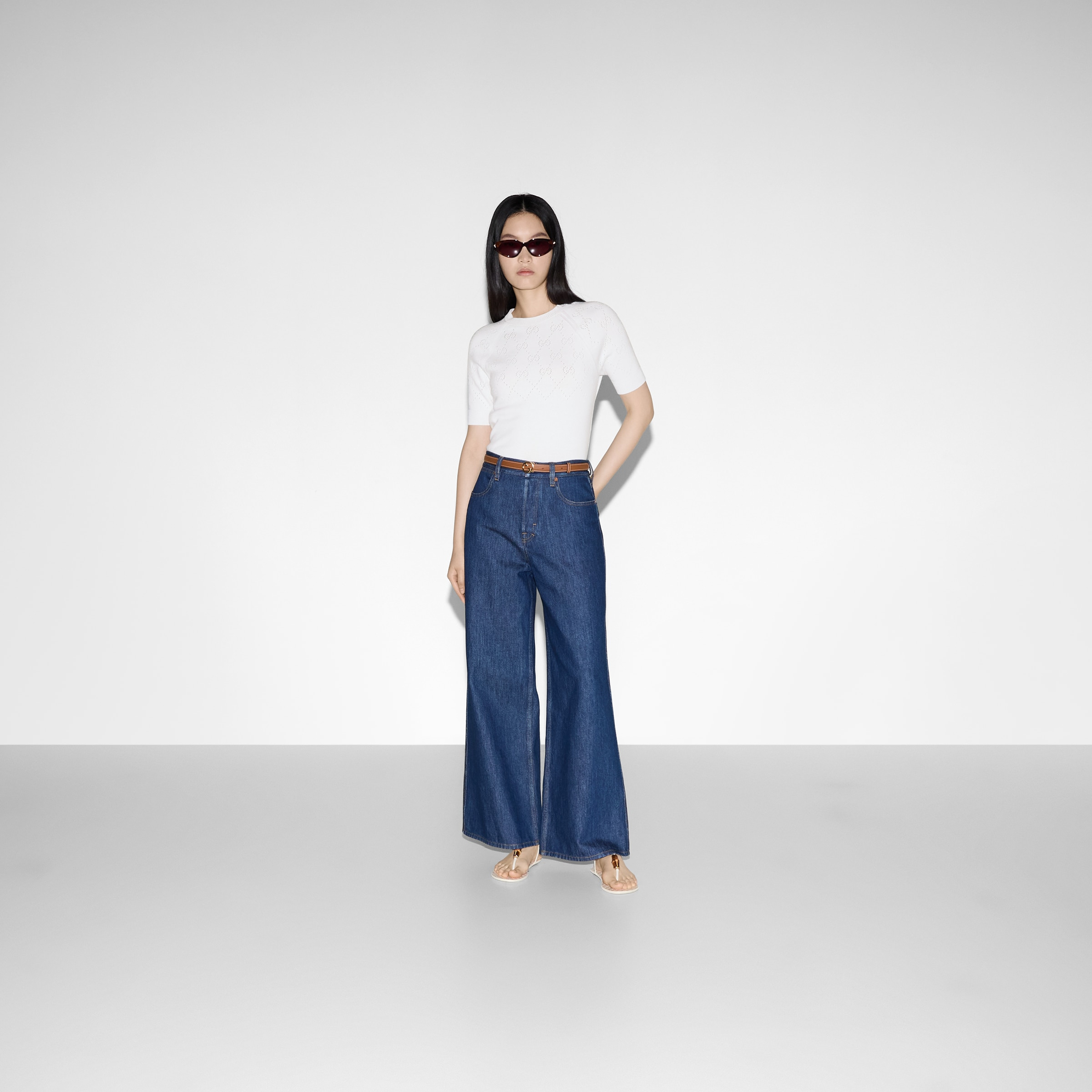GG cotton crewneck top - 2