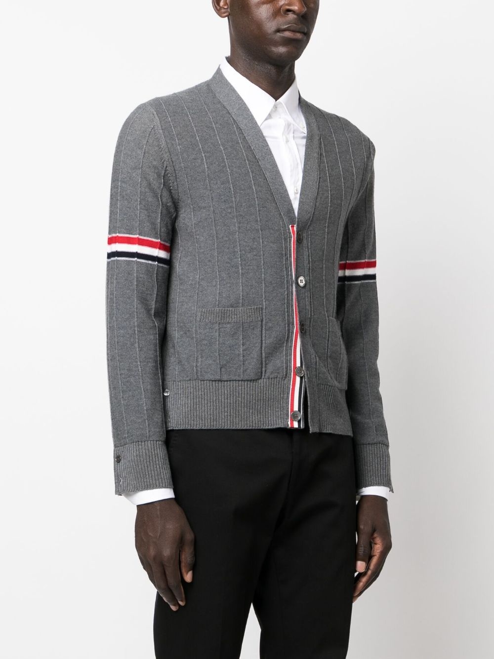 RWB striped V-neck cardigan - 3