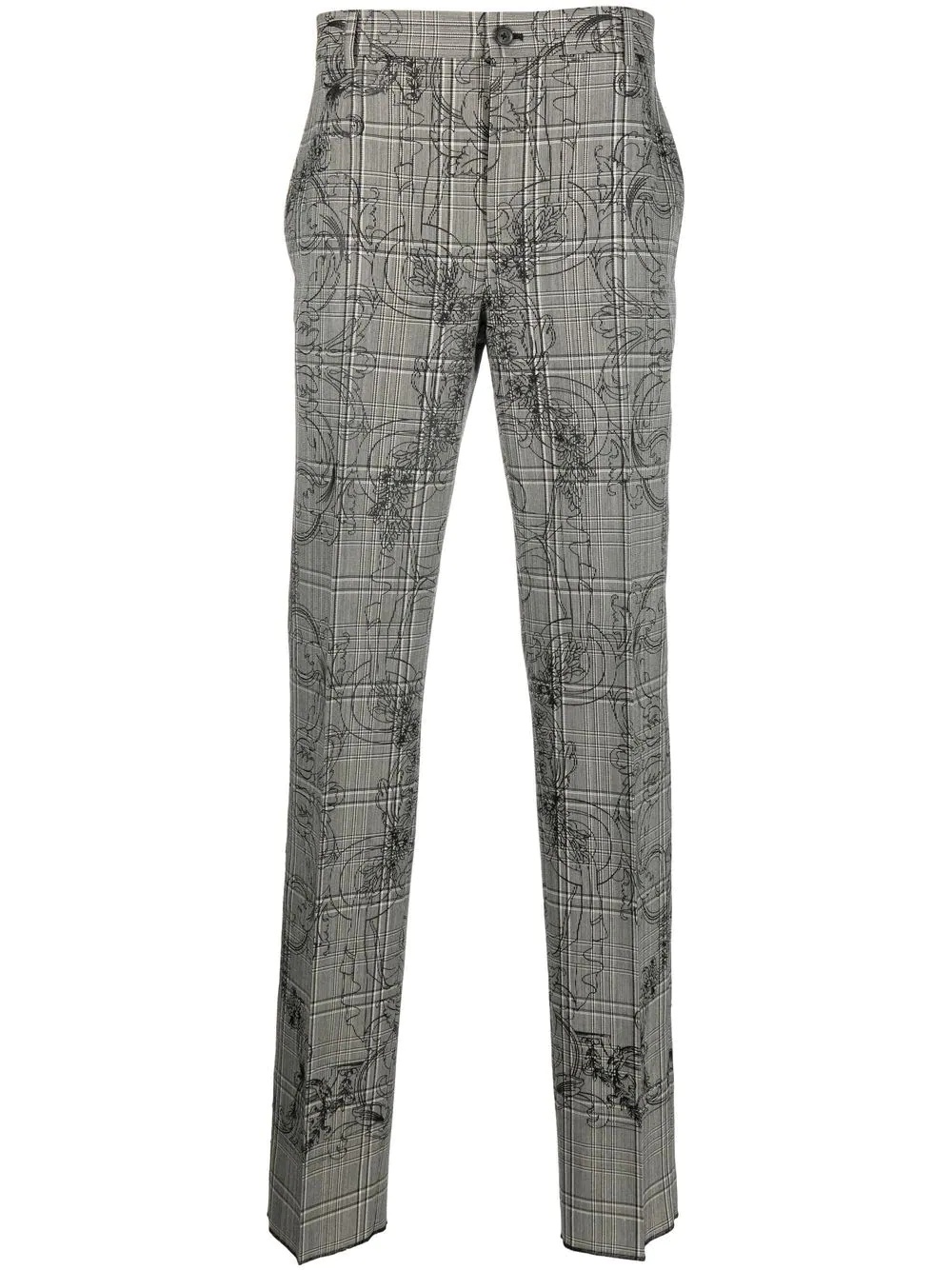 Baroque check-pattern trousers - 1