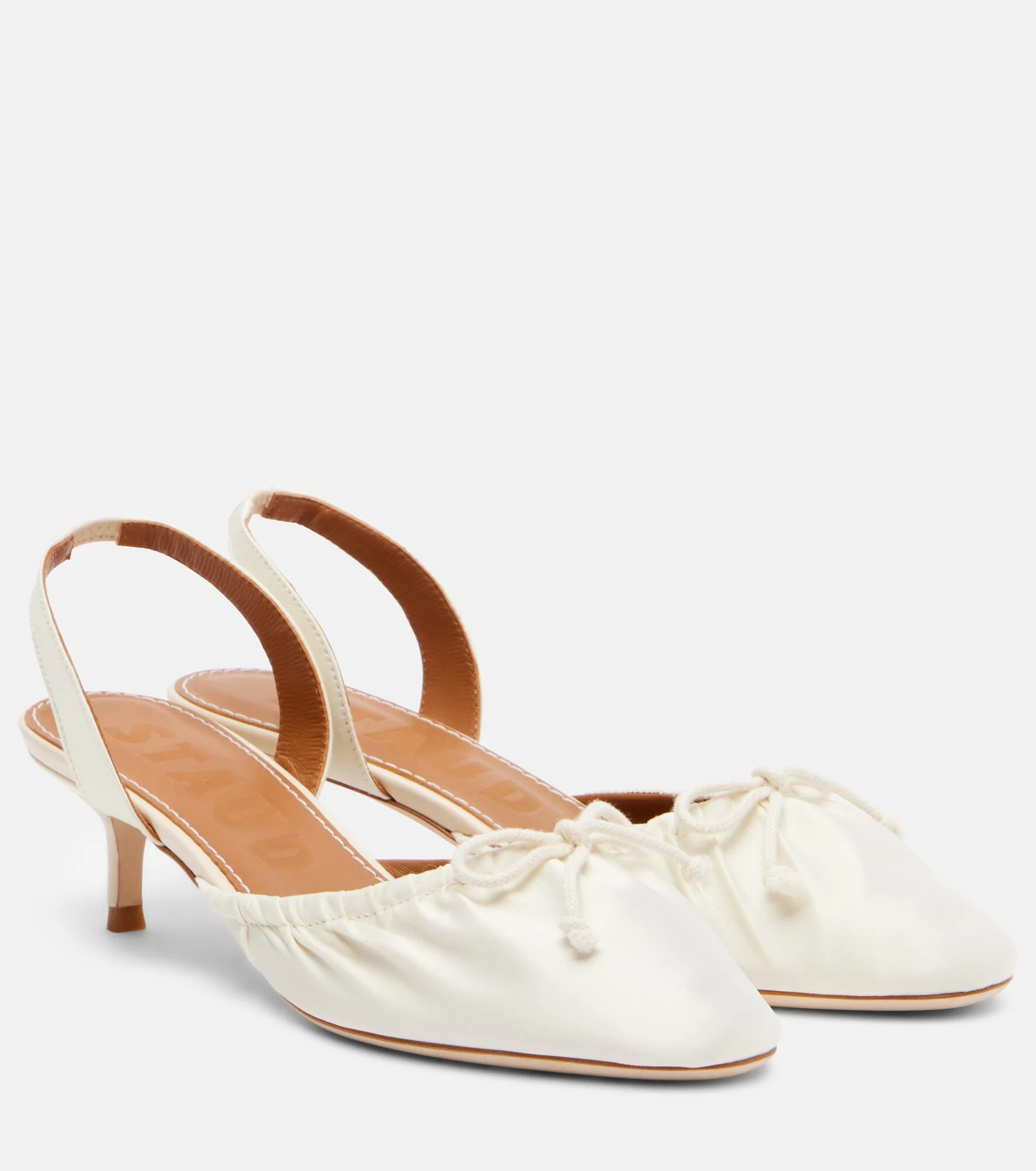 Alba satin slingback pumps - 1