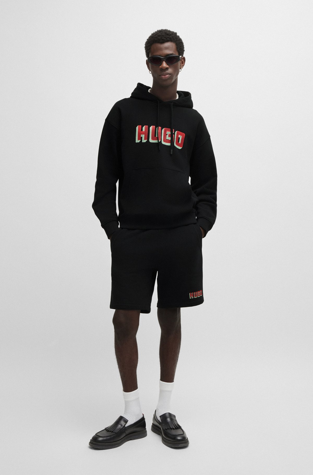 LOGO-PRINT HOODIE IN FRENCH-TERRY COTTON - 4