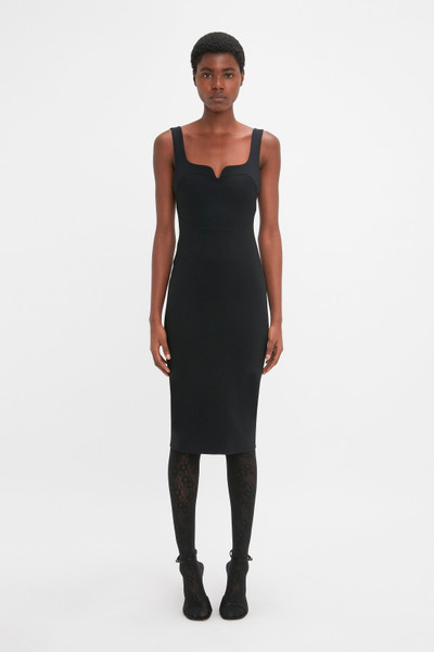 Victoria Beckham Sleeveless Fitted T-Shirt Dress In Black outlook